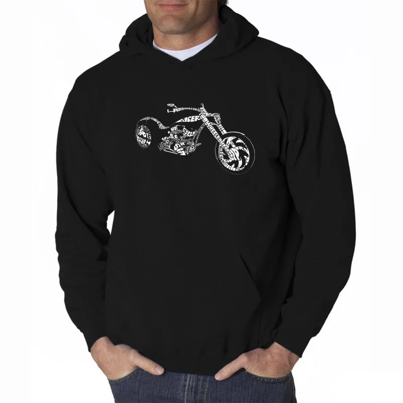 MOTORCYCLE - Men's Word Art Hooded Sweatshirt sold by LA Pop Art