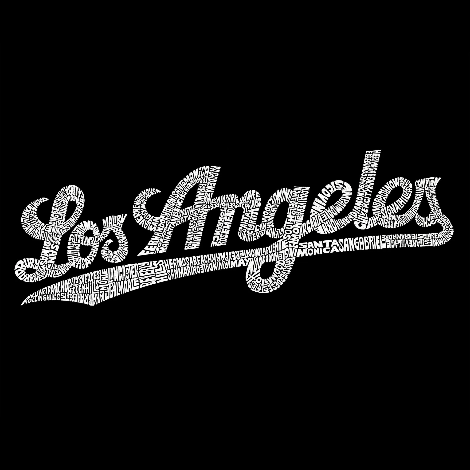 LOS ANGELES NEIGHBORHOODS - Men's Word Art Hooded Sweatshirt sold by LA Pop Art product image thumbnail 2