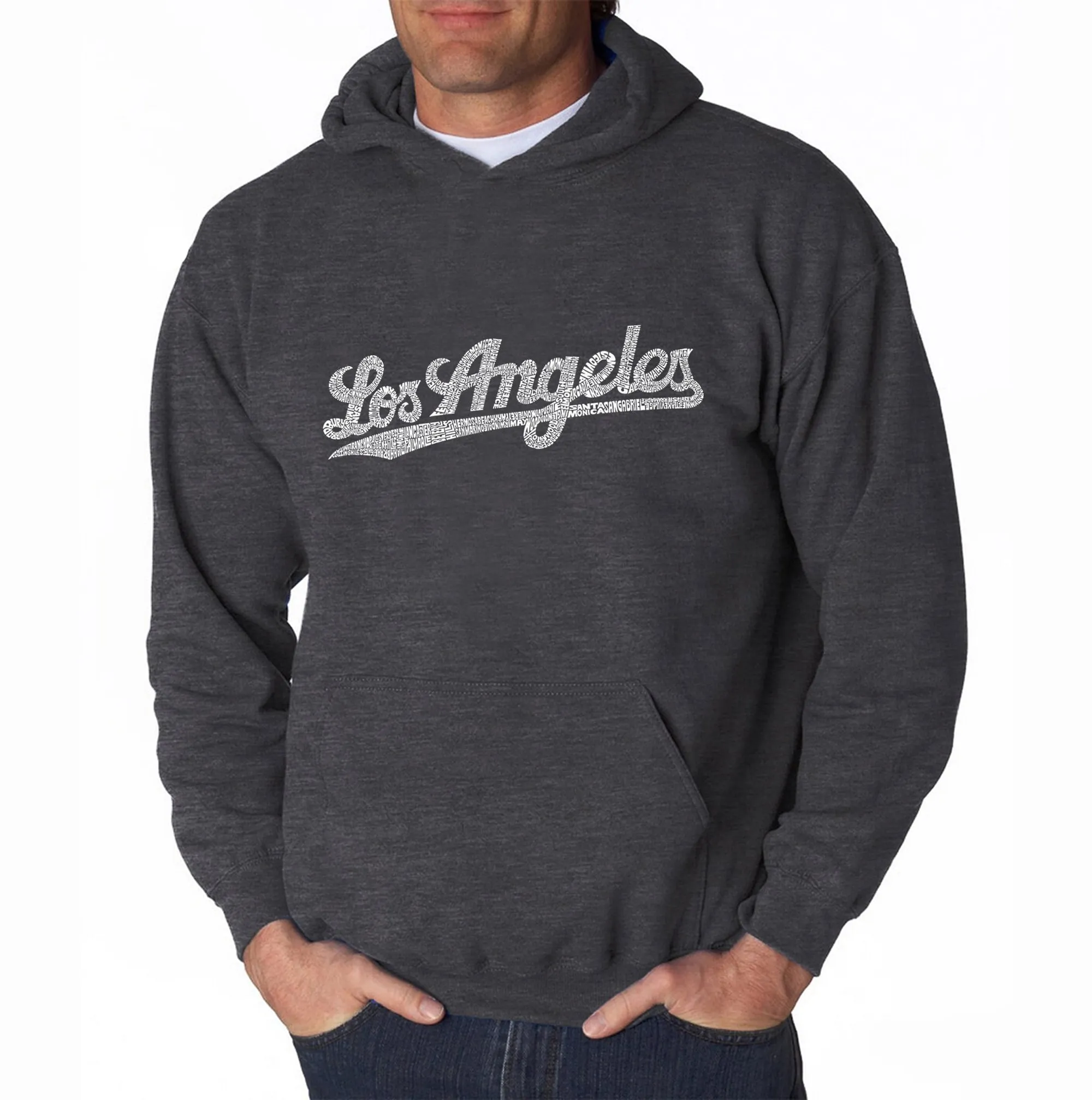 LOS ANGELES NEIGHBORHOODS - Men's Word Art Hooded Sweatshirt sold by LA Pop Art product image thumbnail 3