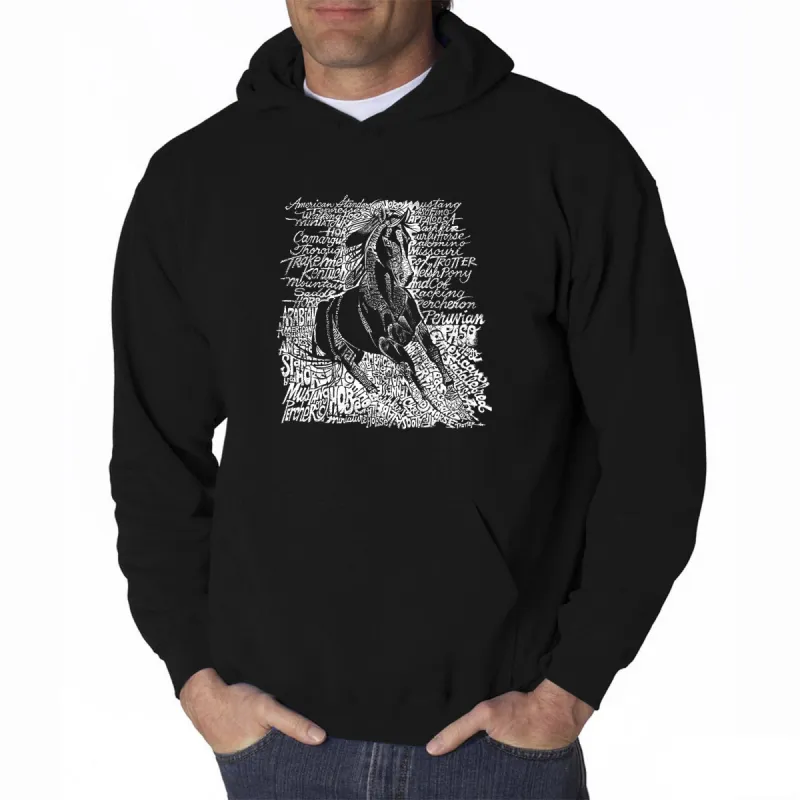POPULAR HORSE BREEDS - Men's Word Art Hooded Sweatshirt sold by LA Pop Art