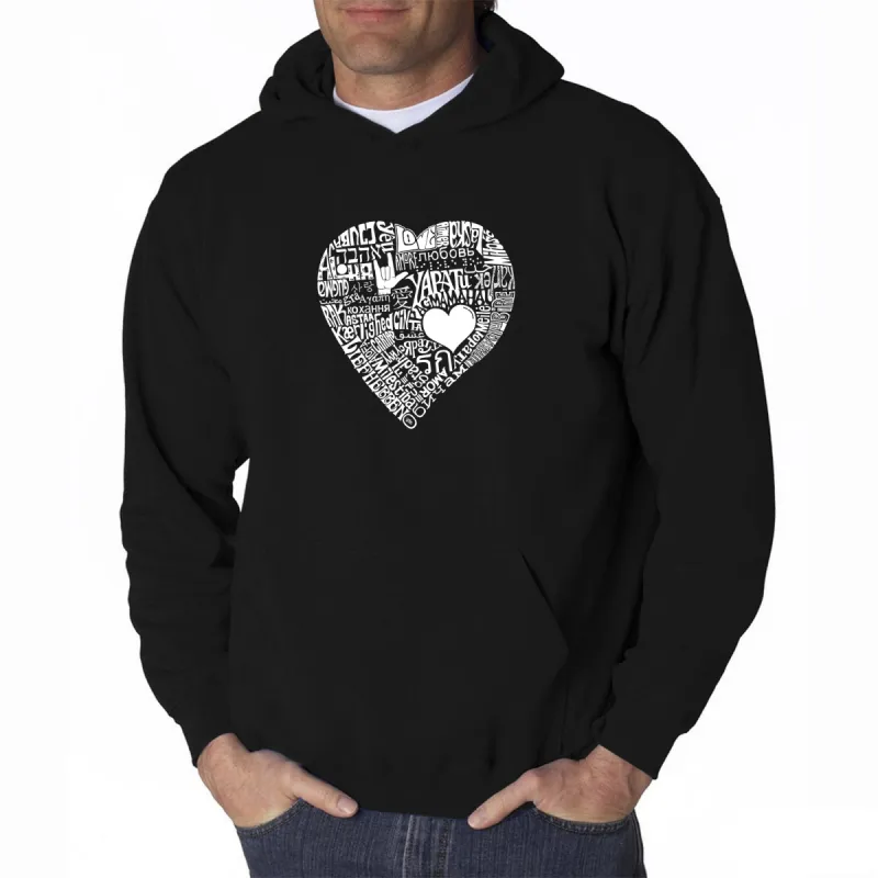 LOVE IN 44 DIFFERENT LANGUAGES - Men's Word Art Hooded Sweatshirt sold by LA Pop Art