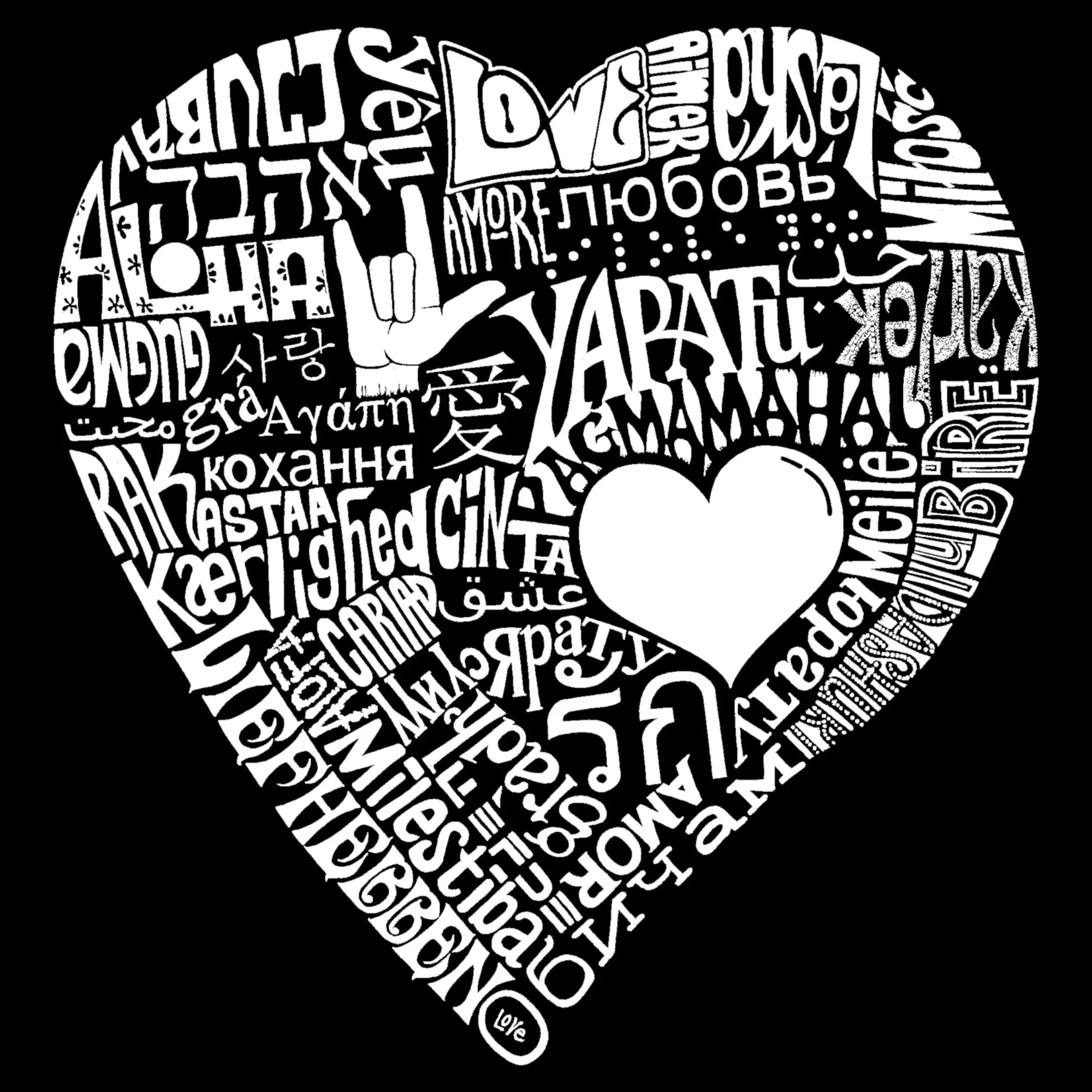 LOVE IN 44 DIFFERENT LANGUAGES - Men's Word Art Hooded Sweatshirt sold by LA Pop Art product image thumbnail 2