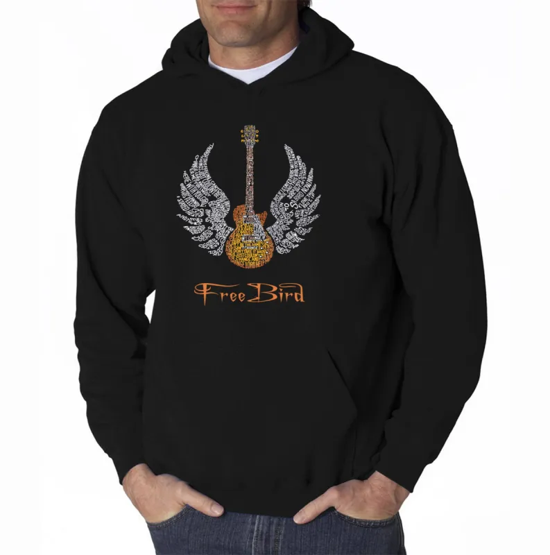 LYRICS TO FREE BIRD - Men's Word Art Hooded Sweatshirt sold by LA Pop Art