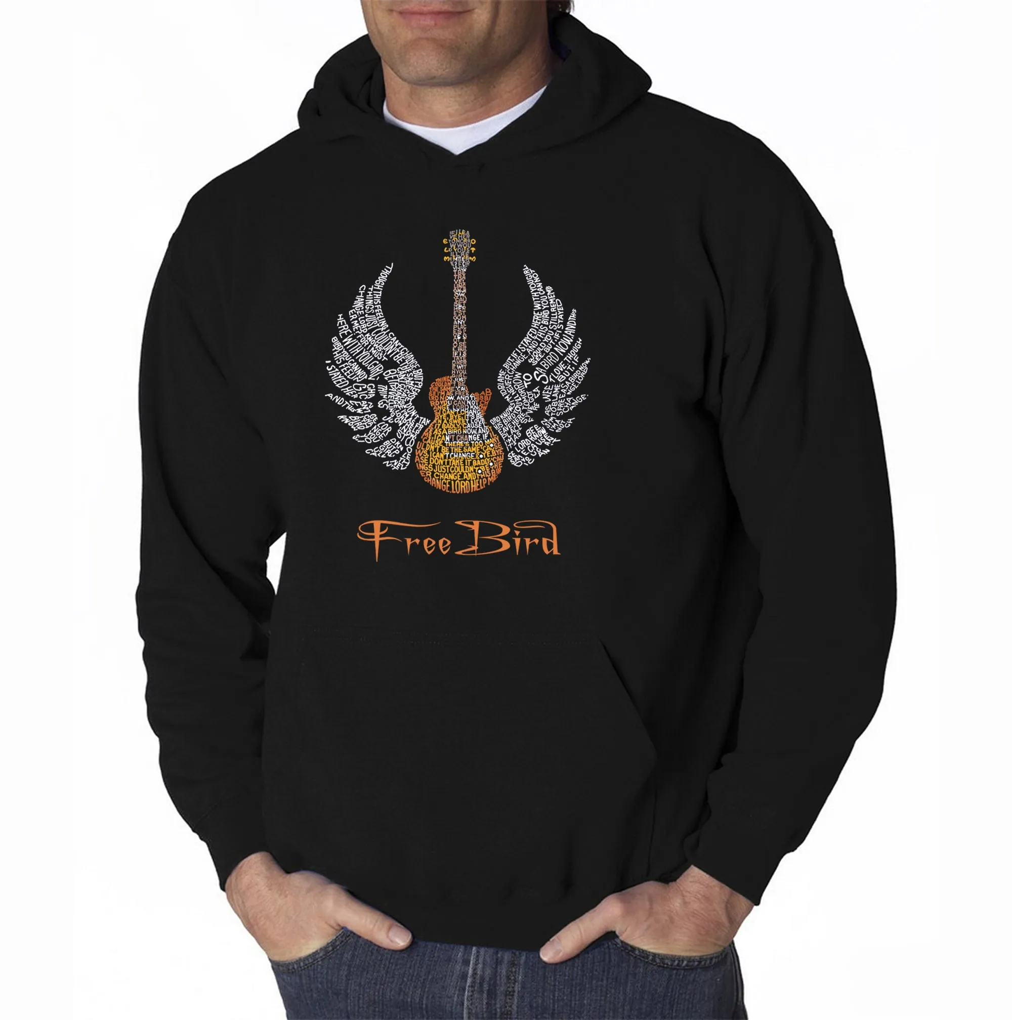 LYRICS TO FREE BIRD - Men's Word Art Hooded Sweatshirt sold by LA Pop Art