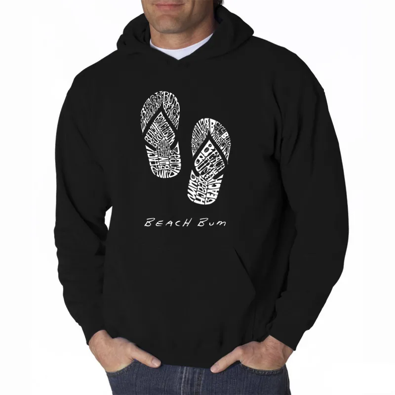 BEACH BUM - Men's Word Art Hooded Sweatshirt sold by LA Pop Art