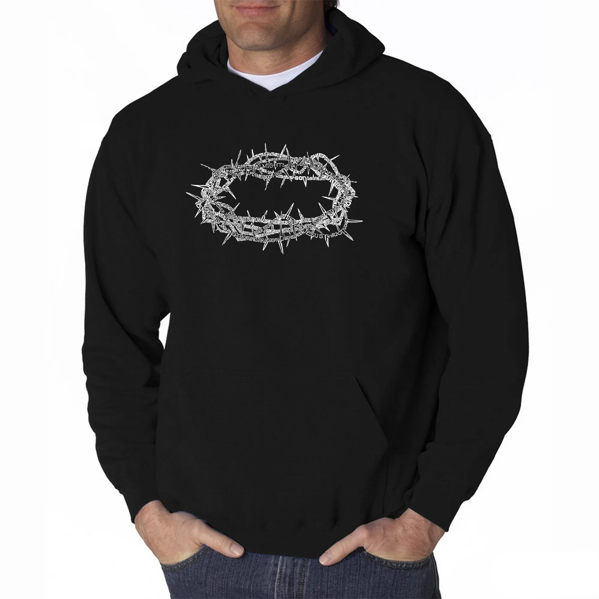 CROWN OF THORNS - Men's Word Art Hooded Sweatshirt sold by LA Pop Art