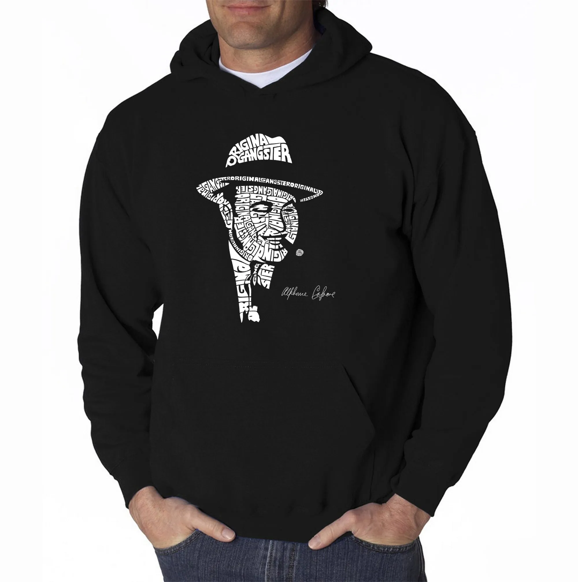 AL CAPONE ORIGINAL GANGSTER - Men's Word Art Hooded Sweatshirt sold by LA Pop Art
