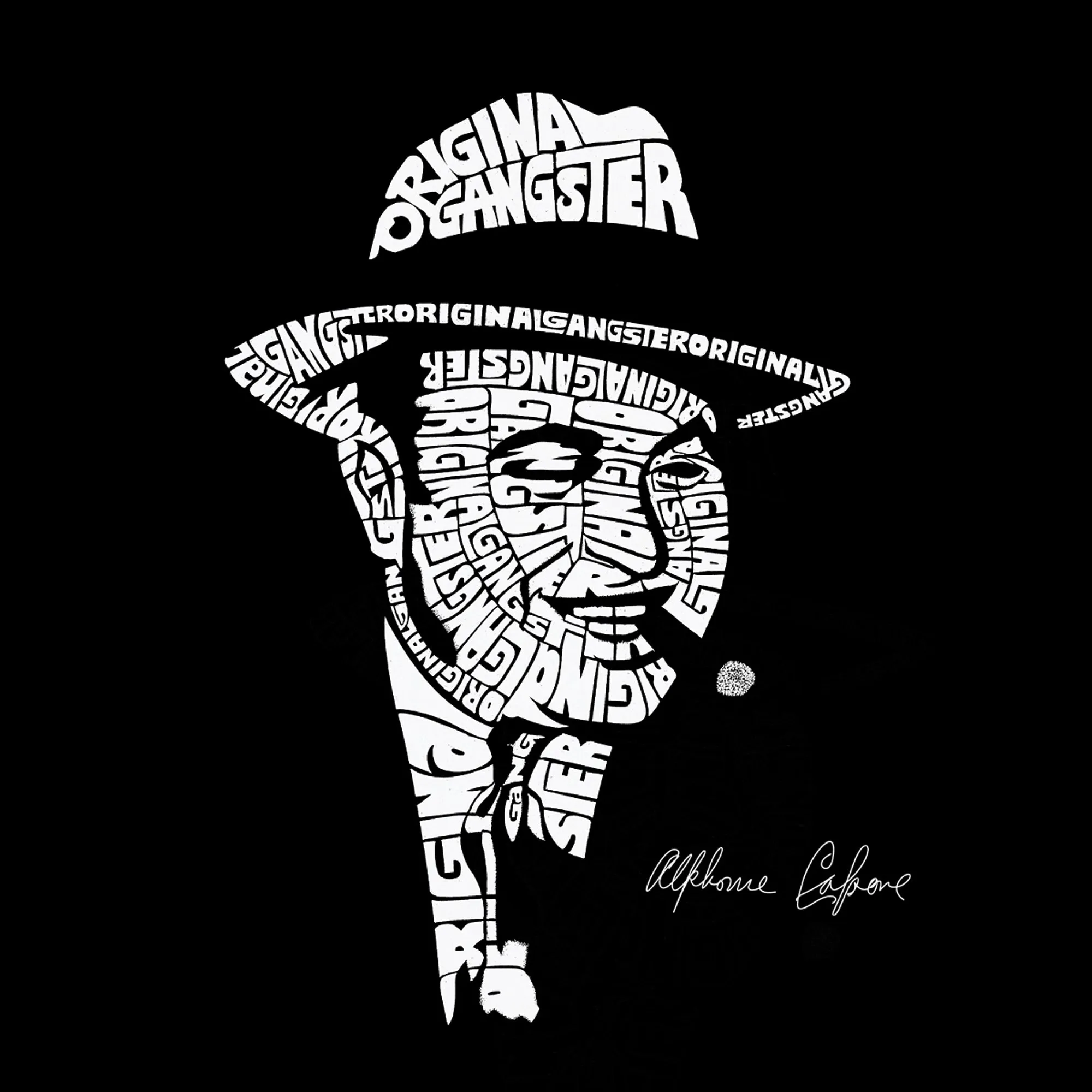 AL CAPONE ORIGINAL GANGSTER - Men's Word Art Hooded Sweatshirt sold by LA Pop Art product image thumbnail 2
