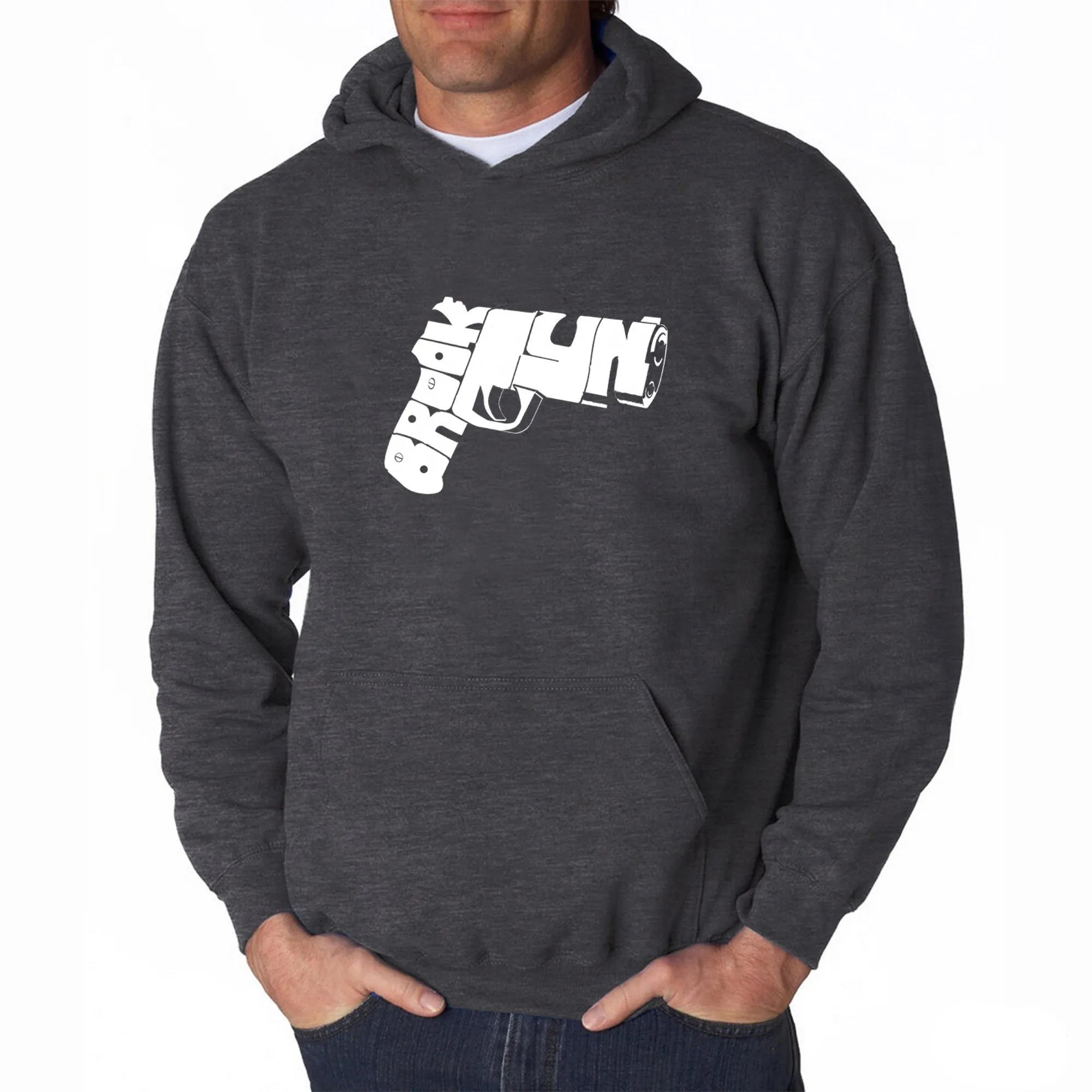 BROOKLYN GUN - Men's Word Art Hooded Sweatshirt sold by LA Pop Art product image thumbnail 3