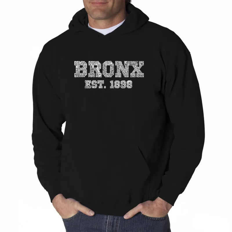 POPULAR NEIGHBORHOODS IN BRONX, NY - Men's Word Art Hooded Sweatshirt sold by LA Pop Art