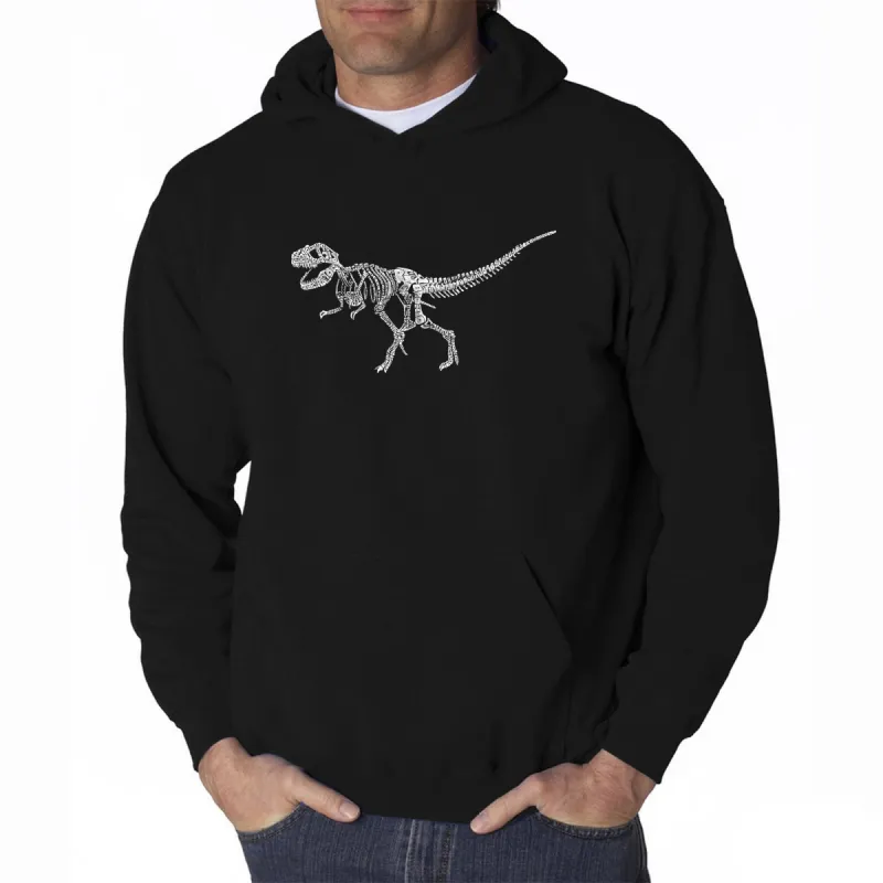 Dinosaur TRex Skeleton - Men's Word Art Hooded Sweatshirt sold by LA Pop Art