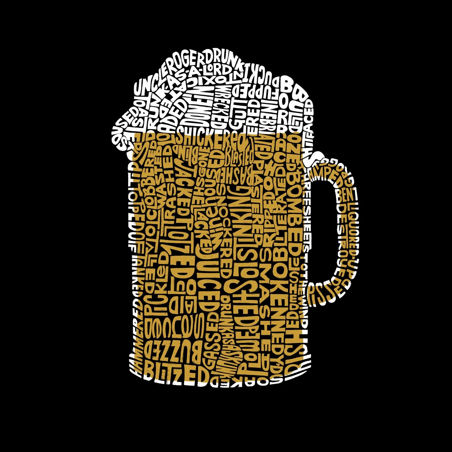 Slang Terms for Being Wasted - Men's Word Art Hooded Sweatshirt sold by LA Pop Art product image thumbnail 2