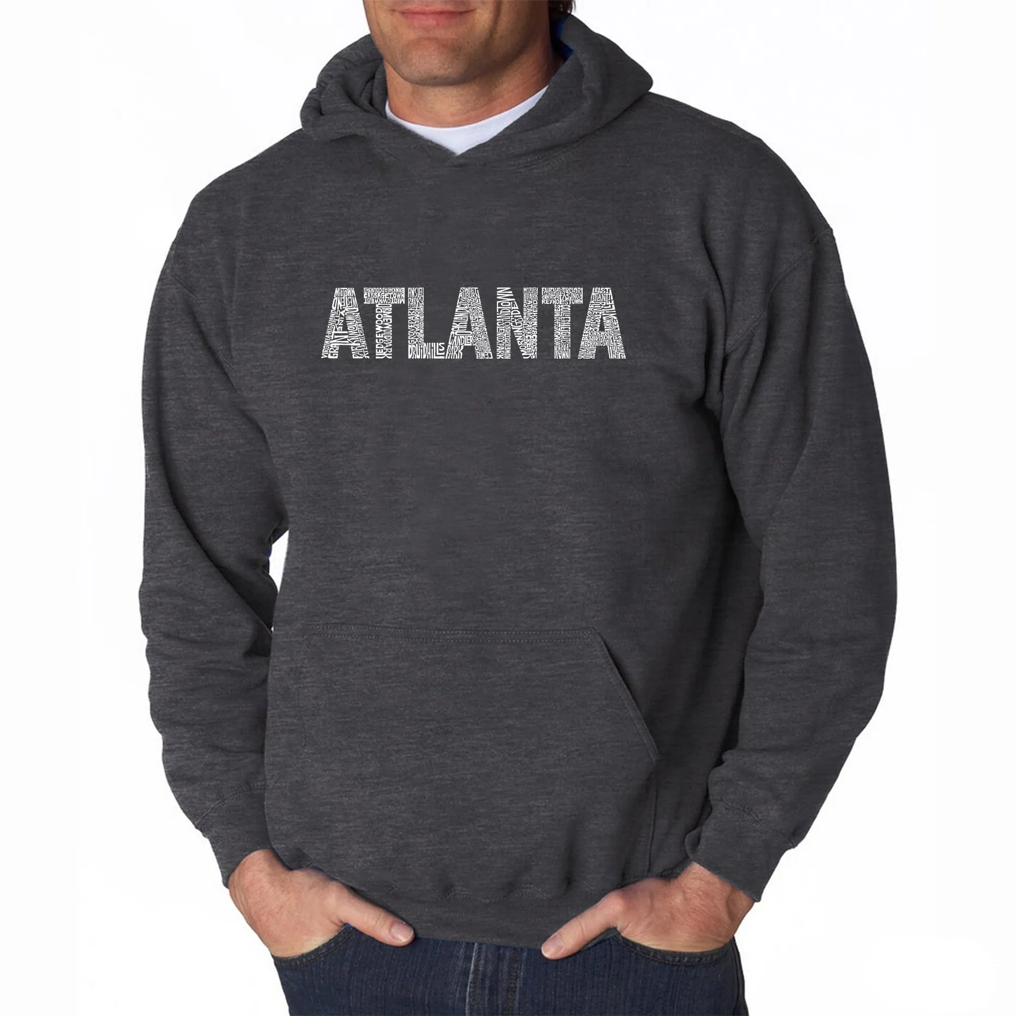 ATLANTA NEIGHBORHOODS - Men's Word Art Hooded Sweatshirt sold by LA Pop Art product image thumbnail 3
