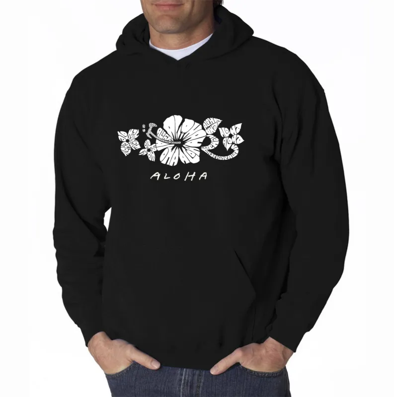 ALOHA - Men's Word Art Hooded Sweatshirt sold by LA Pop Art