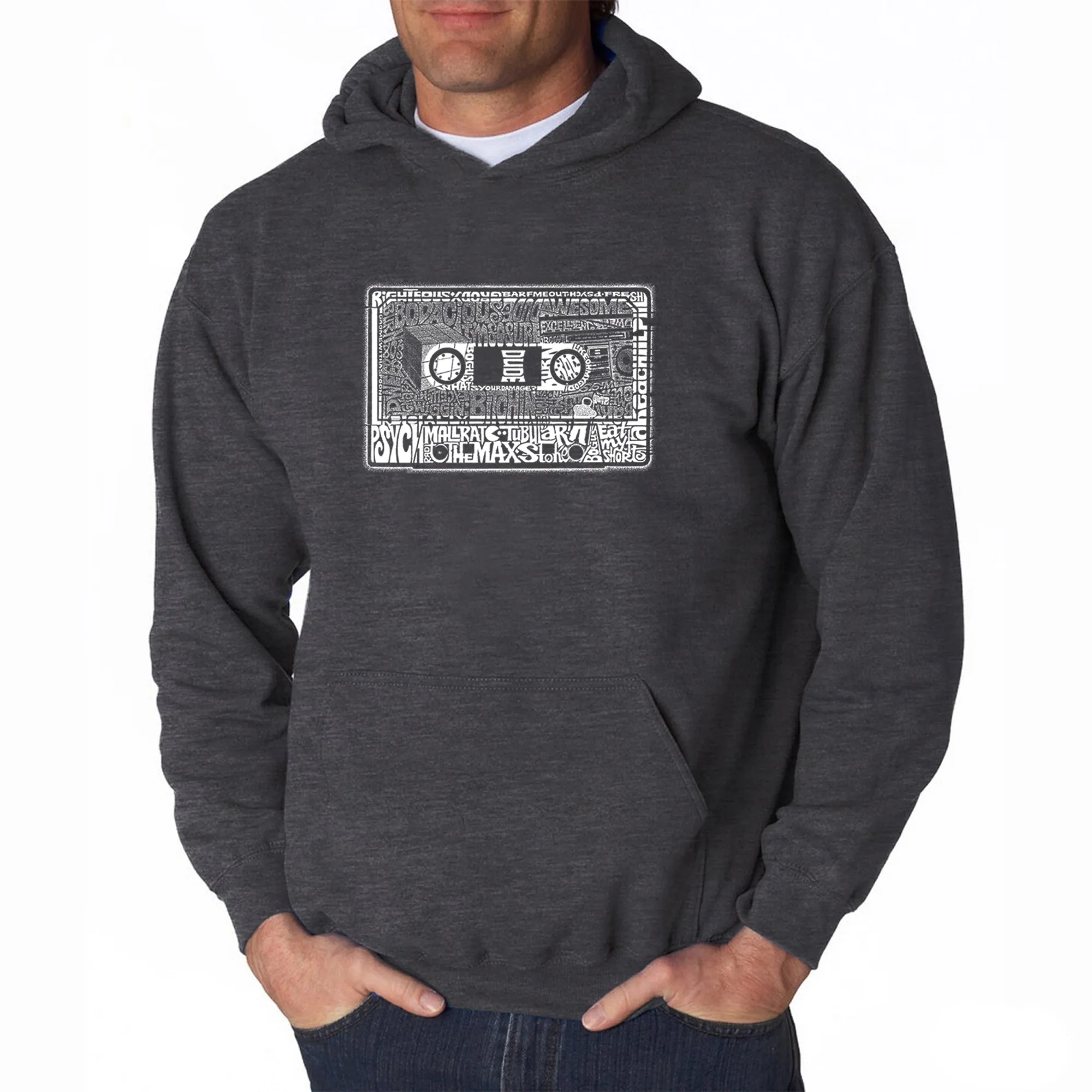 The 80's - Men's Word Art Hooded Sweatshirt sold by LA Pop Art product image thumbnail 3