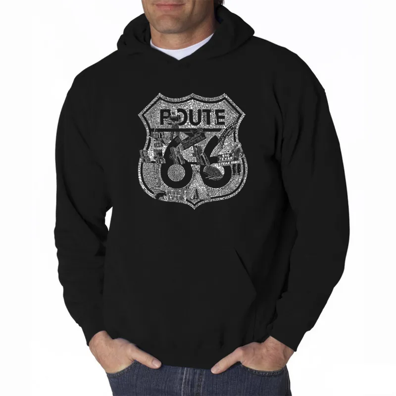 Stops Along Route 66 - Men's Word Art Hooded Sweatshirt made by LA Pop Art