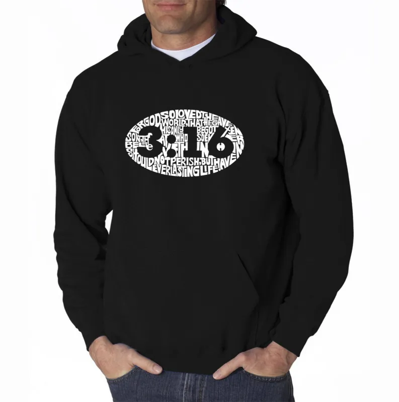 John 3:16 - Men's Word Art Hooded Sweatshirt sold by LA Pop Art