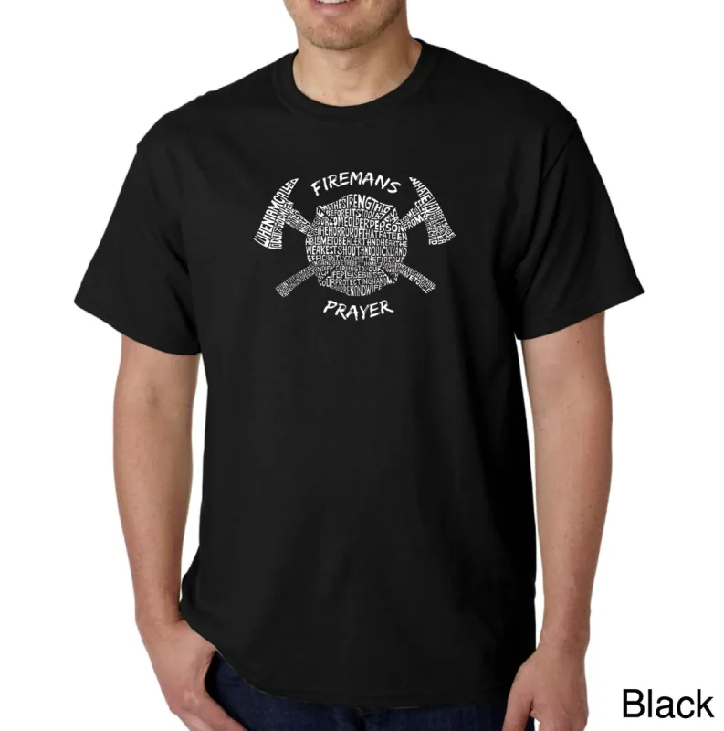 FIREMAN'S PRAYER - Men's Word Art T-Shirt sold by LA Pop Art