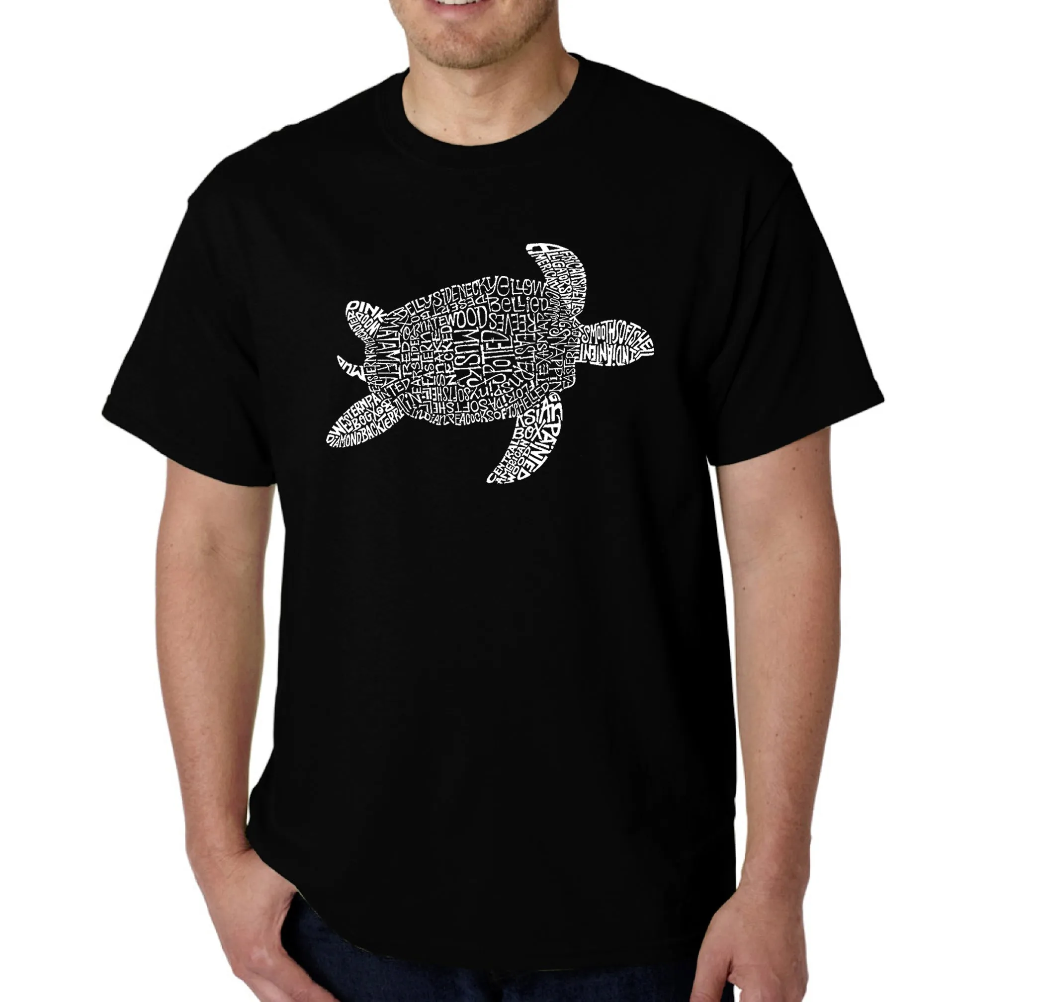 Turtle - Men's Word Art T-Shirt sold by LA Pop Art