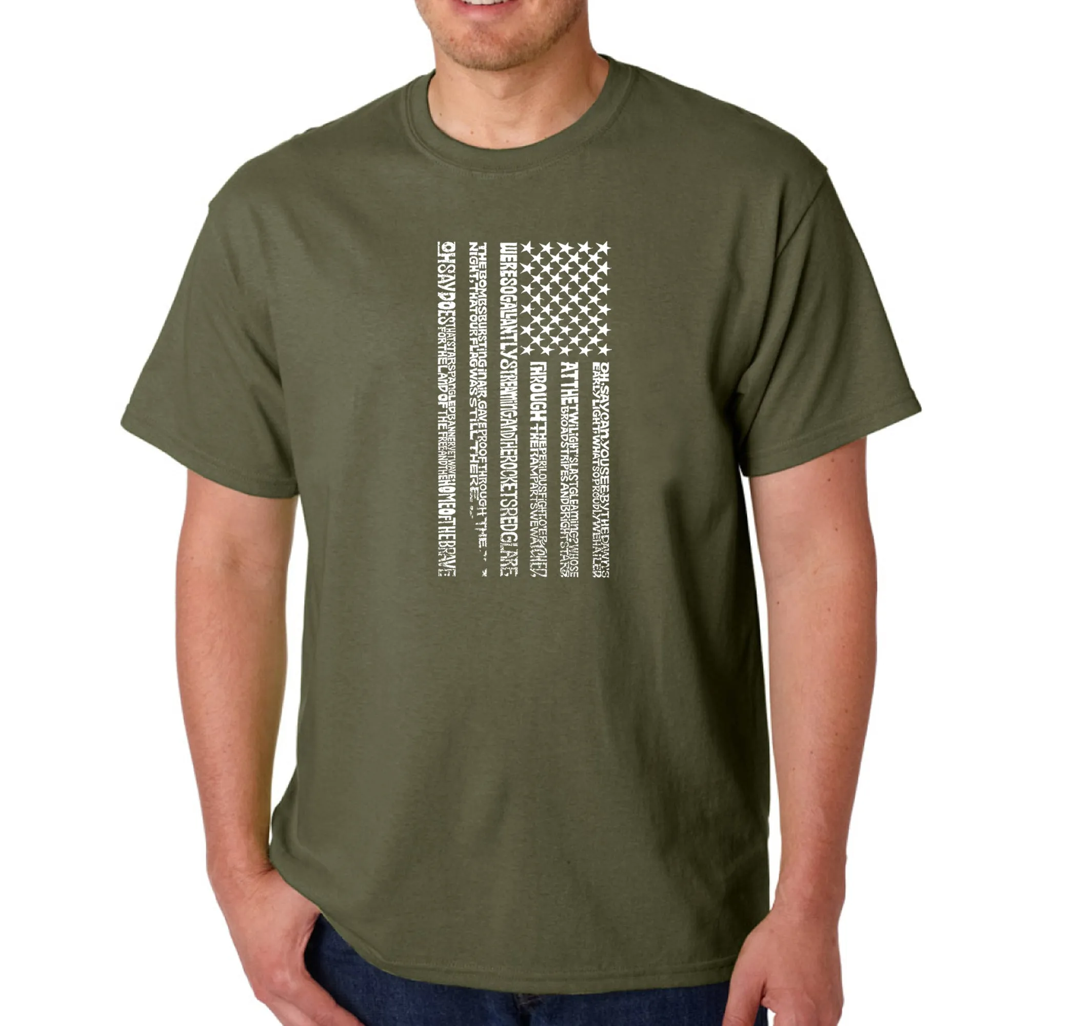 National Anthem Flag - Men's Word Art T-Shirt sold by LA Pop Art product image thumbnail 5