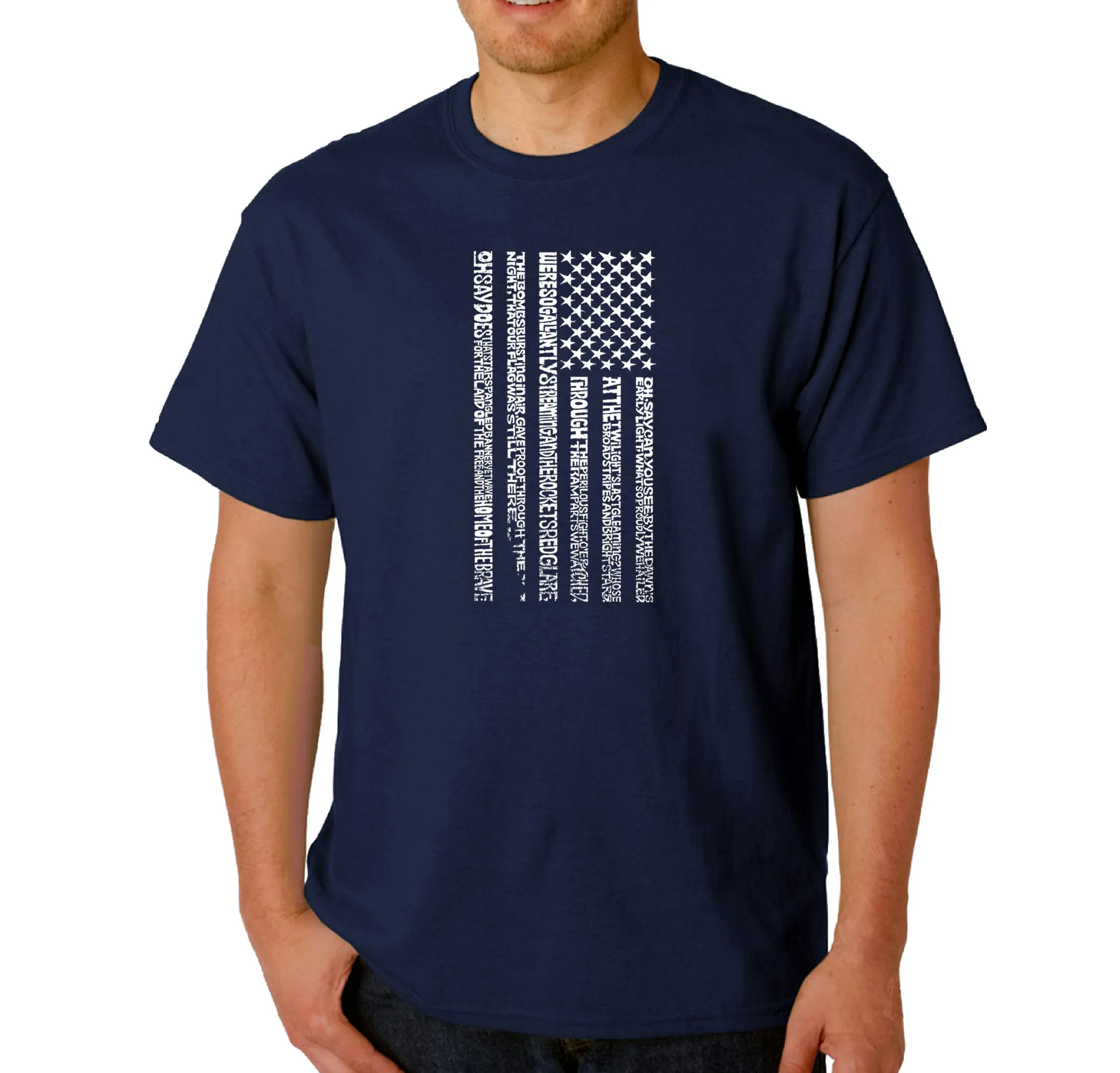 National Anthem Flag - Men's Word Art T-Shirt sold by LA Pop Art product image thumbnail 3