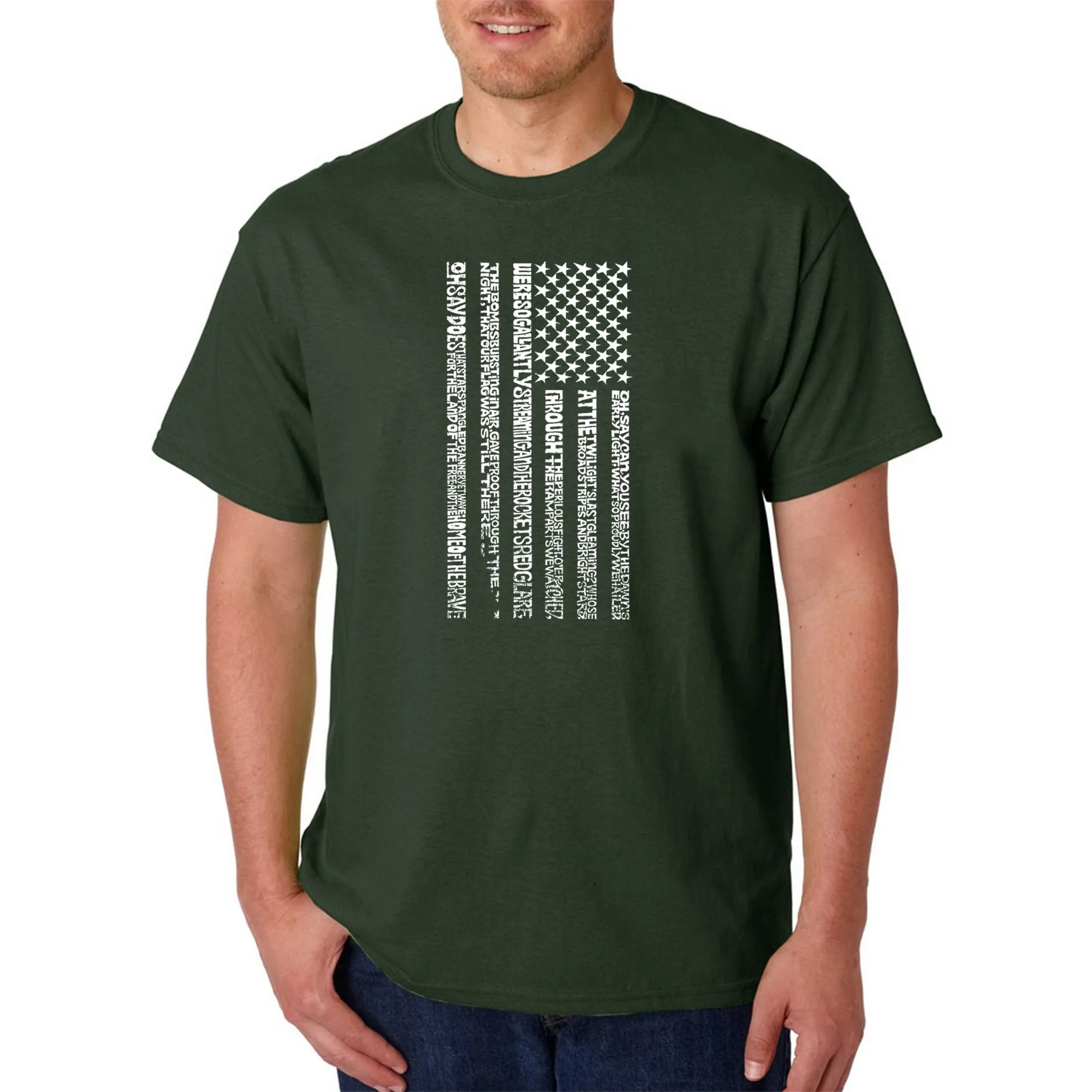National Anthem Flag - Men's Word Art T-Shirt sold by LA Pop Art product image thumbnail 4