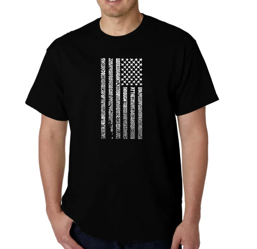 National Anthem Flag - Men's Word Art T-Shirt sold by LA Pop Art