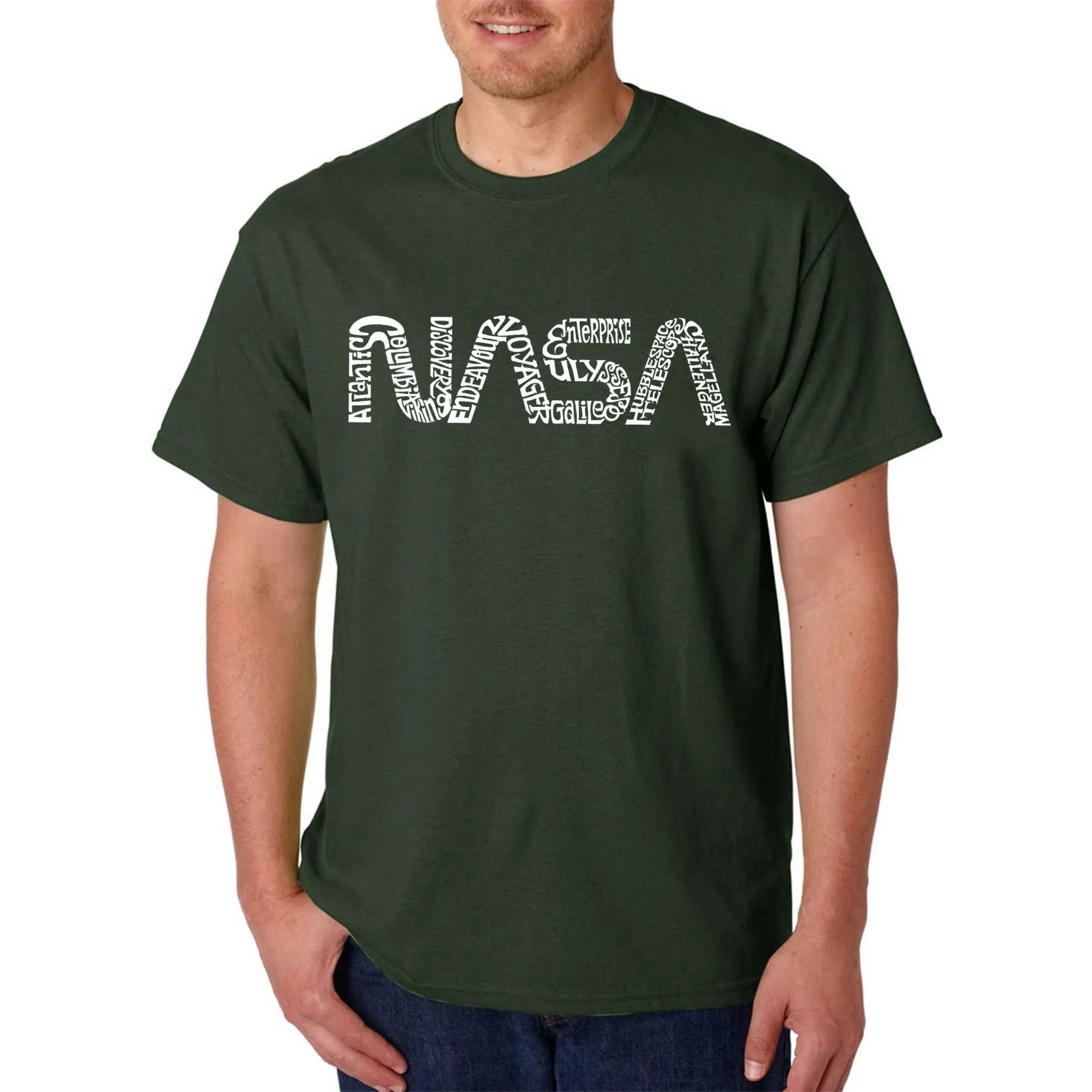Worm Nasa - Men's Word Art T-Shirt sold by LA Pop Art product image thumbnail 4