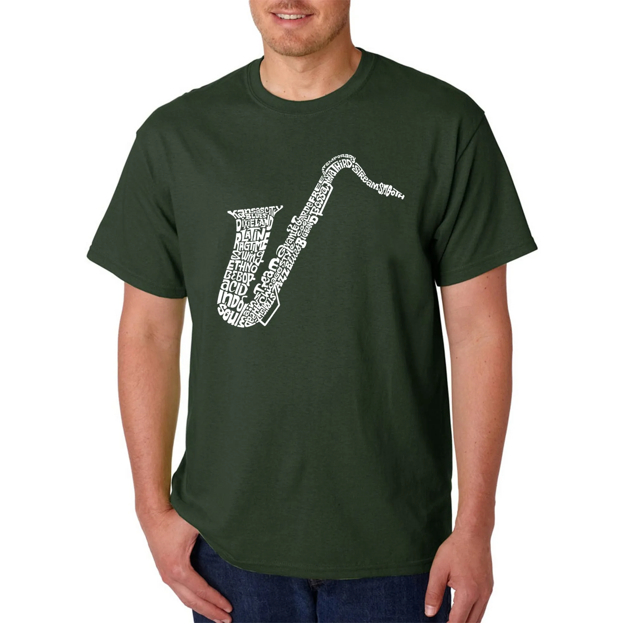 Sax - Men's Word Art T-Shirt sold by LA Pop Art product image thumbnail 4