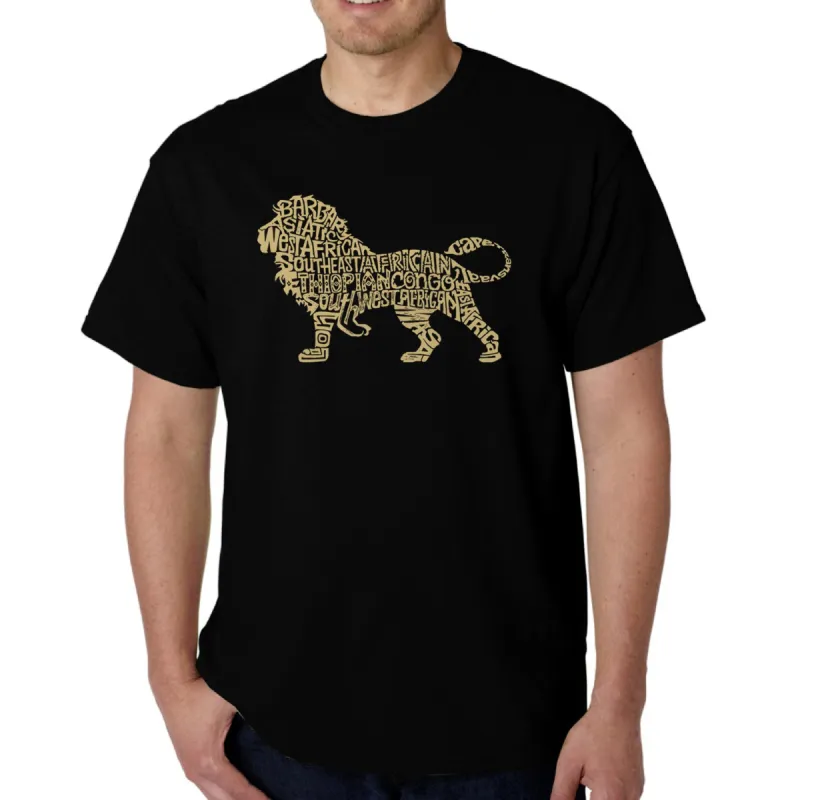 Lion - Men's Word Art T-Shirt sold by LA Pop Art
