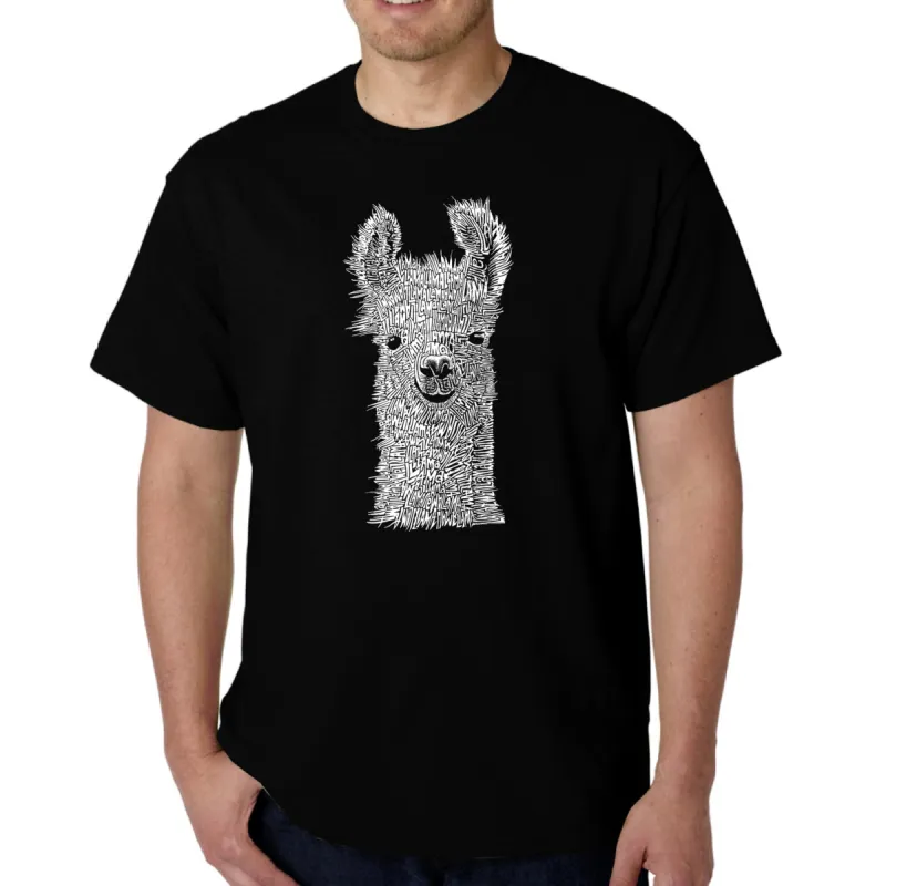 Llama - Men's Word Art T-Shirt sold by LA Pop Art