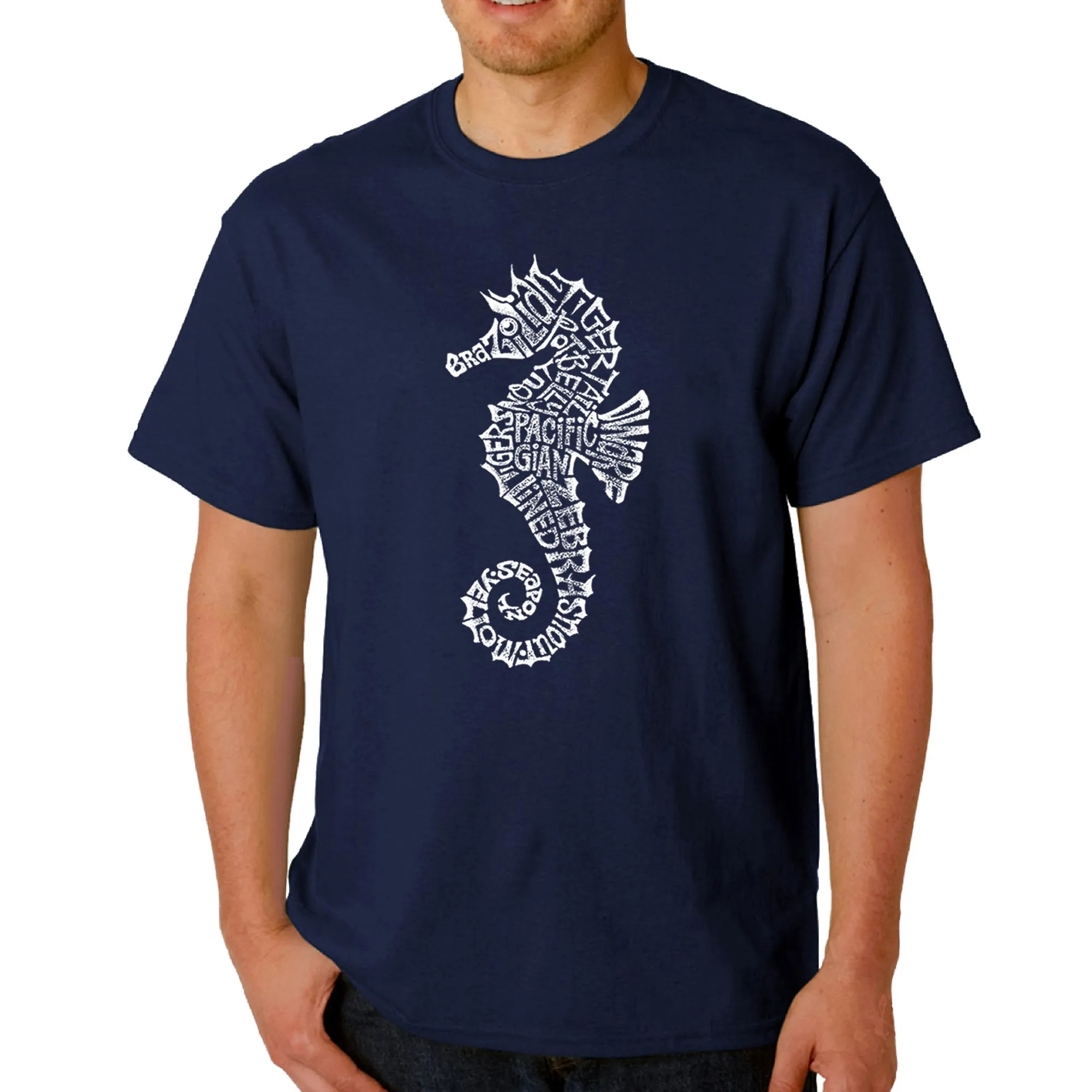 Types of Seahorse - Men's Word Art T-Shirt sold by LA Pop Art product image thumbnail 3