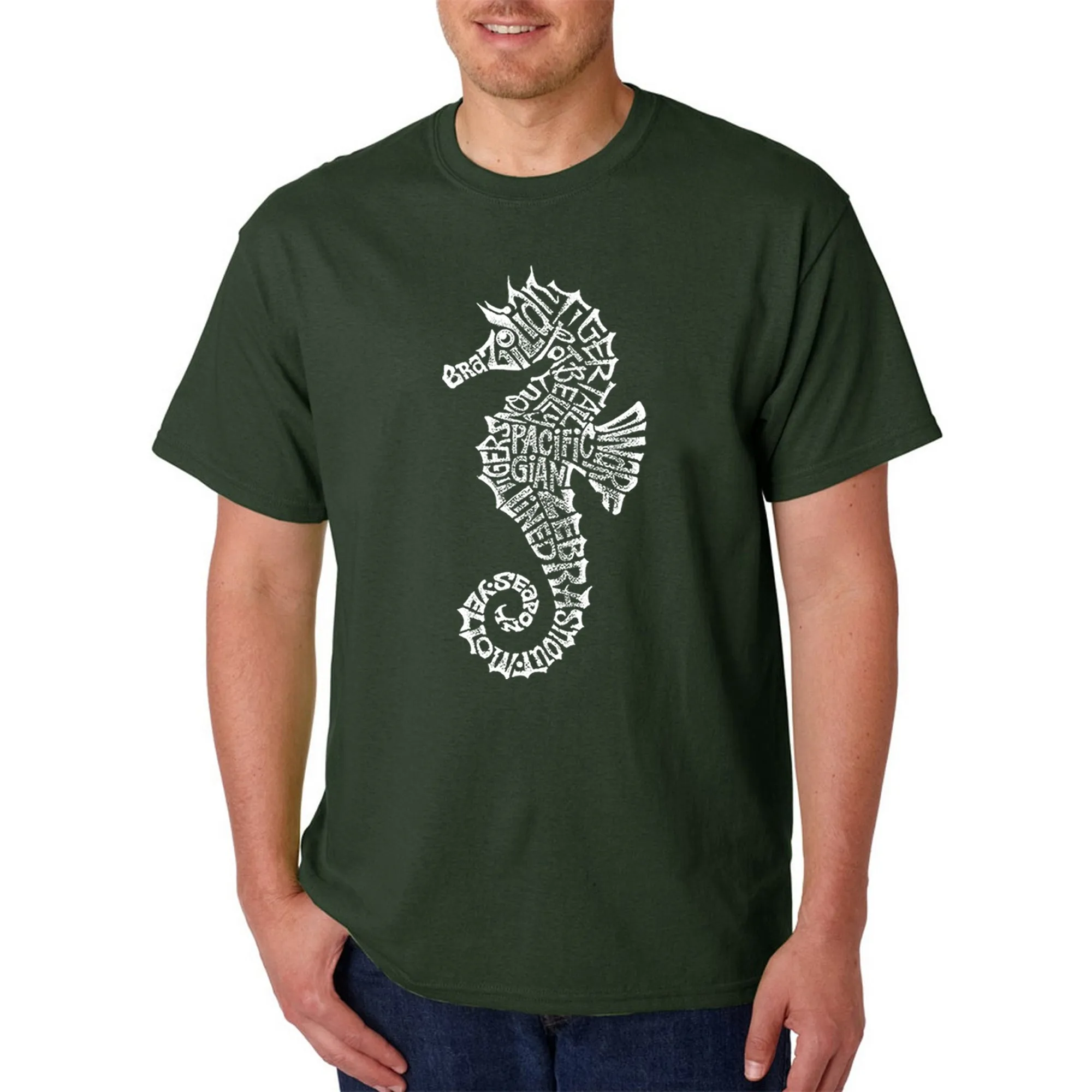 Types of Seahorse - Men's Word Art T-Shirt sold by LA Pop Art product image thumbnail 4
