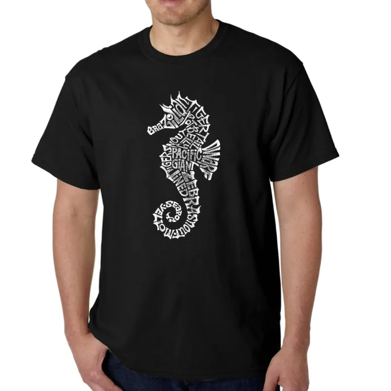 Types of Seahorse - Men's Word Art T-Shirt sold by LA Pop Art