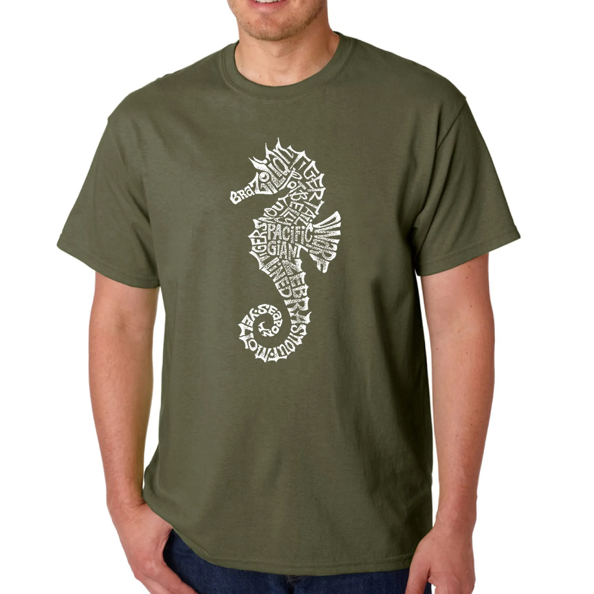 Types of Seahorse - Men's Word Art T-Shirt sold by LA Pop Art product image thumbnail 5