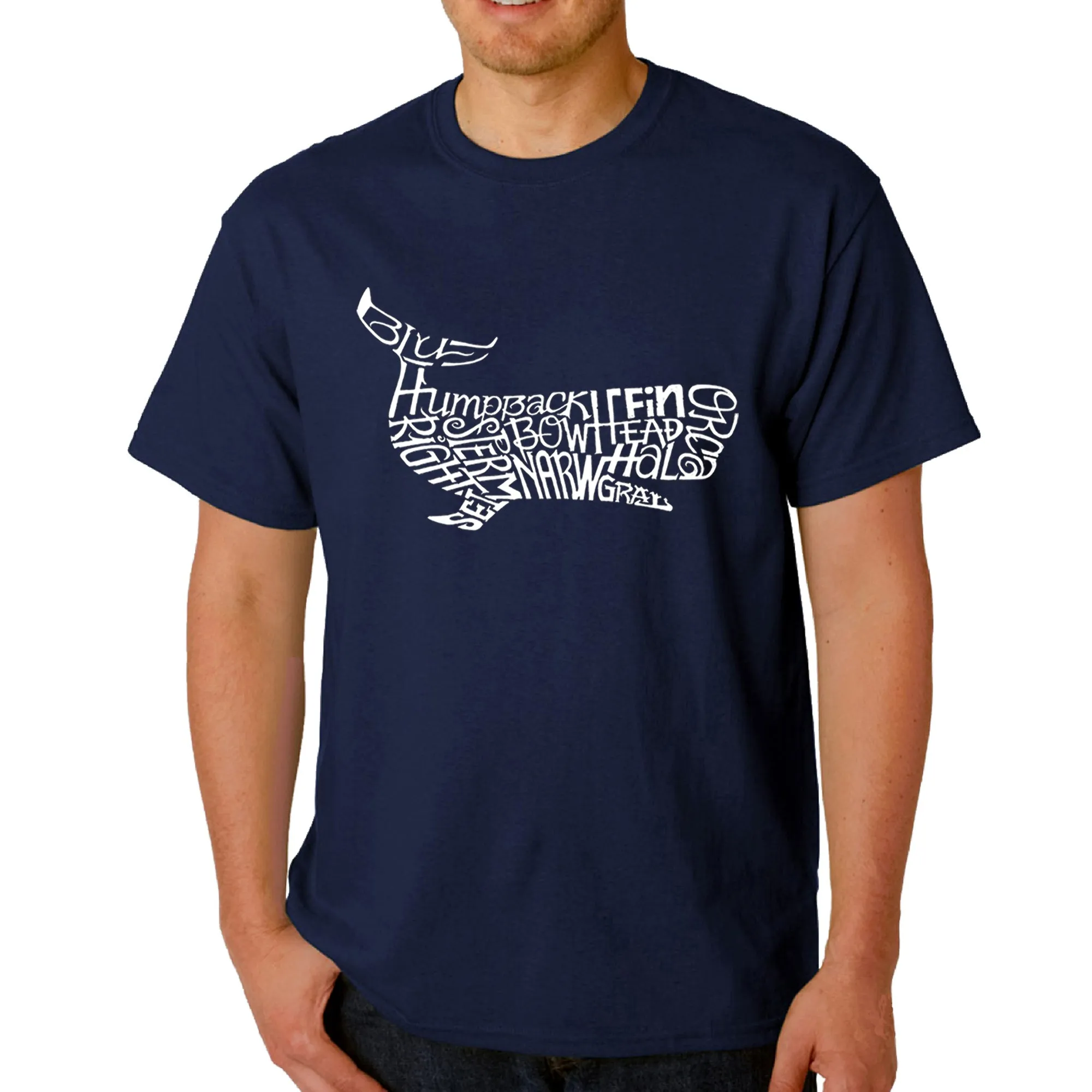 Humpback Whale - Men's Word Art T-Shirt sold by LA Pop Art product image thumbnail 3