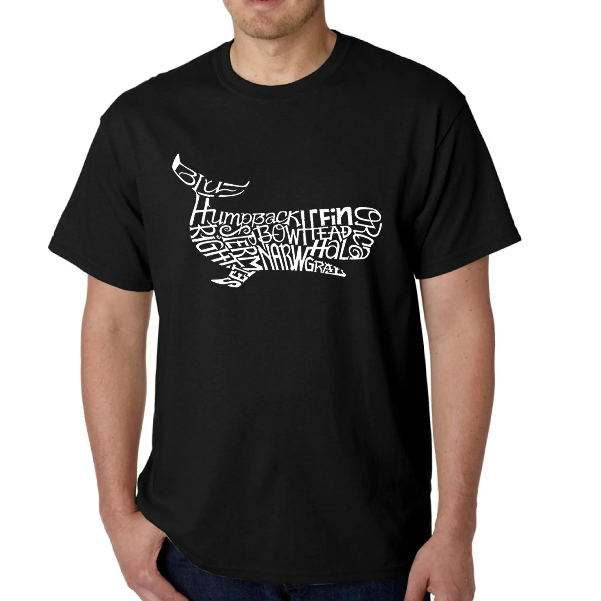 Humpback Whale - Men's Word Art T-Shirt sold by LA Pop Art