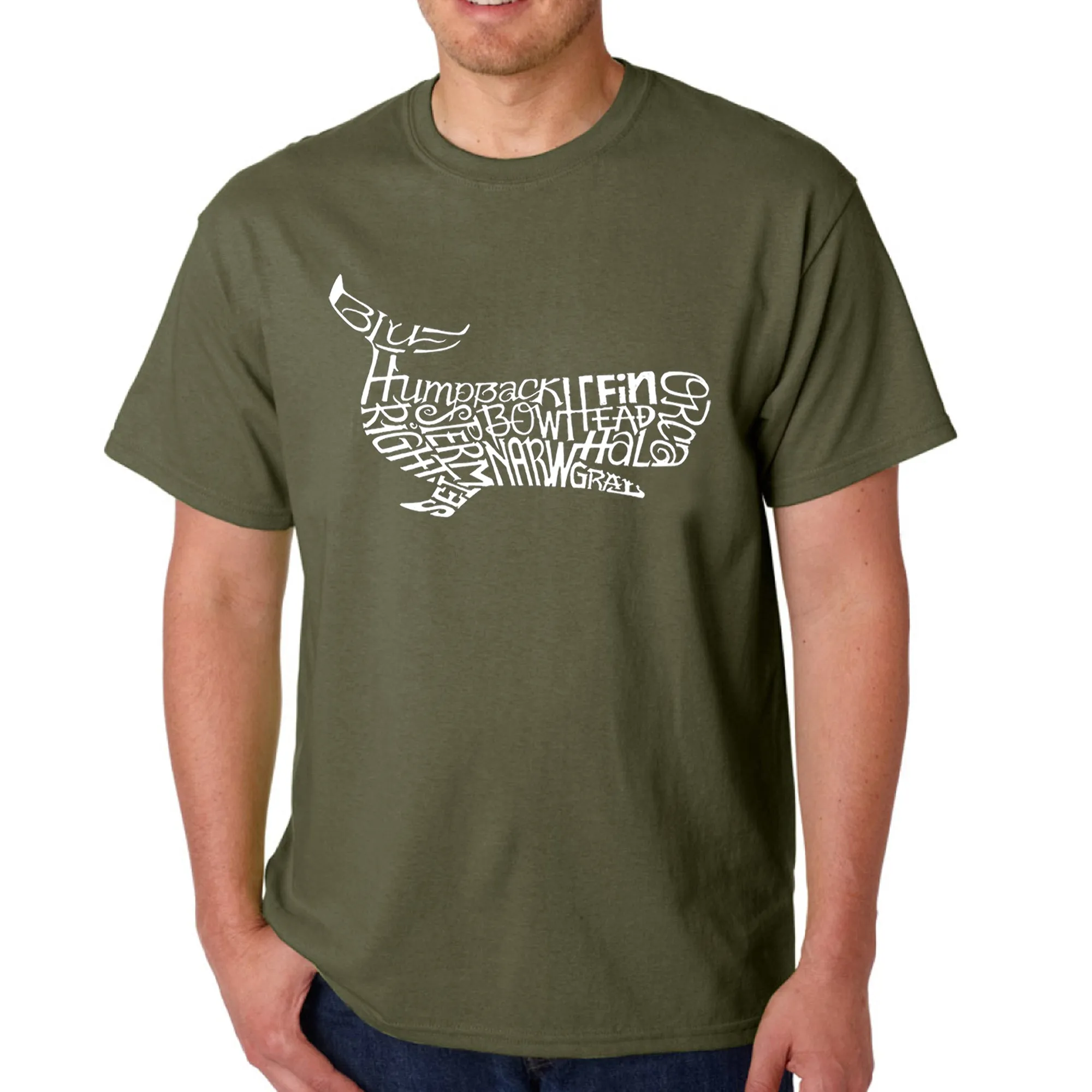 Humpback Whale - Men's Word Art T-Shirt sold by LA Pop Art product image thumbnail 5
