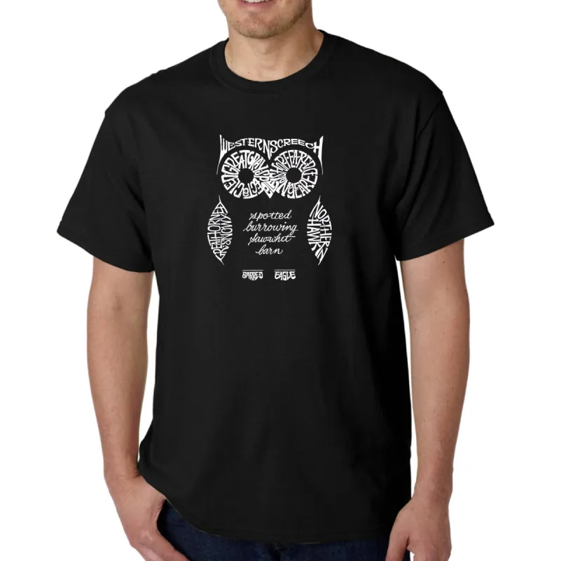 Owl - Men's Word Art T-Shirt sold by LA Pop Art