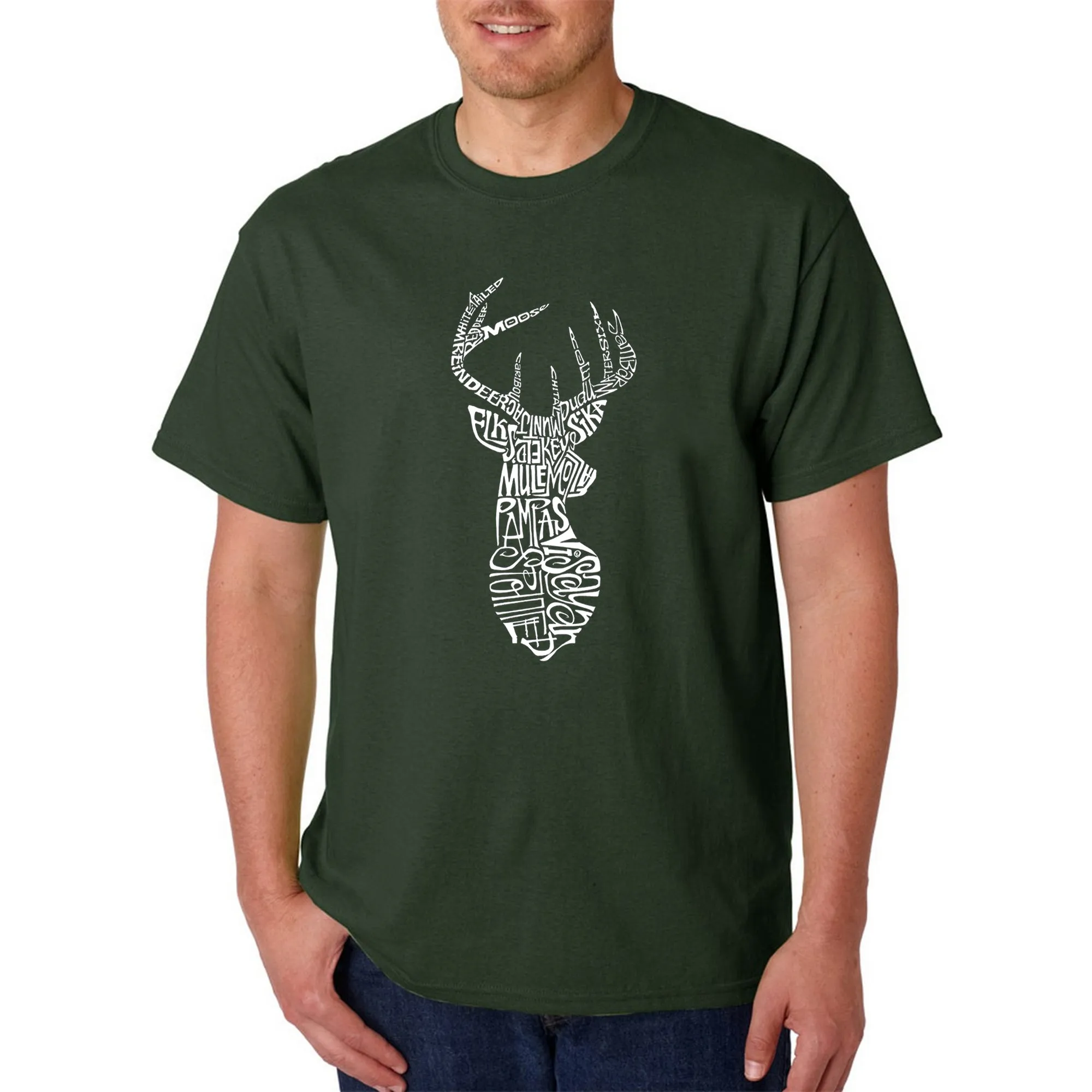 Types of Deer - Men's Word Art T-Shirt sold by LA Pop Art product image thumbnail 4