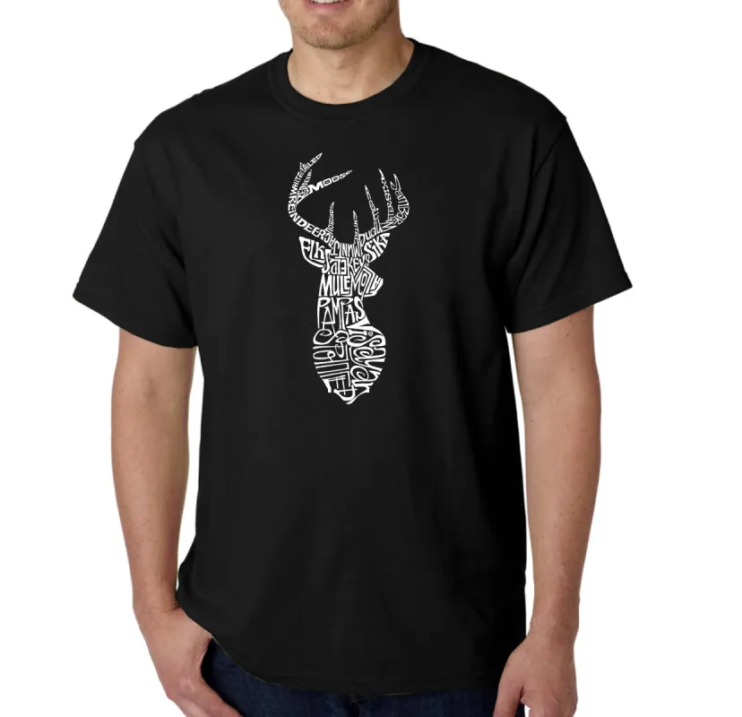 Types of Deer - Men's Word Art T-Shirt sold by LA Pop Art