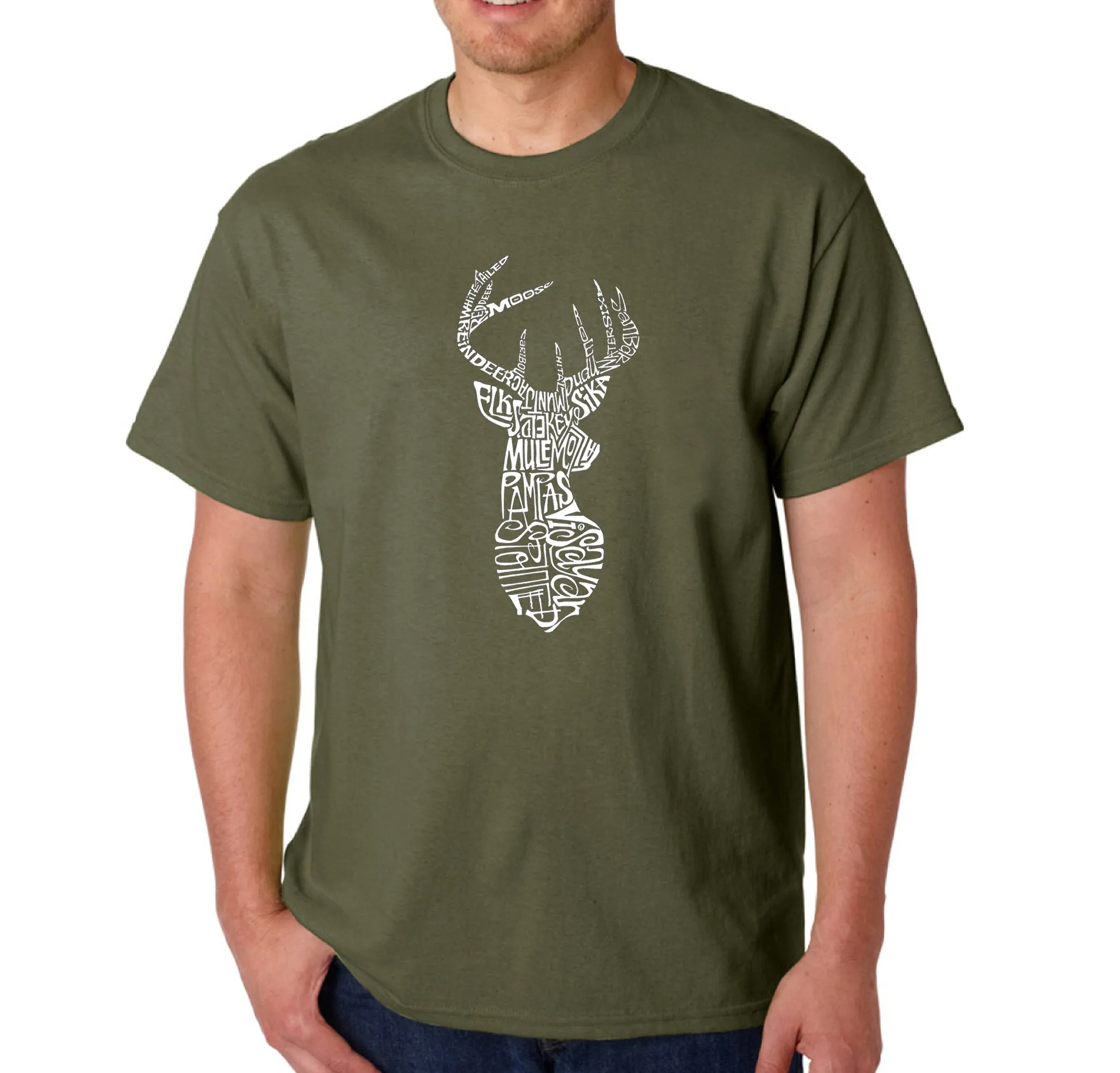 Types of Deer - Men's Word Art T-Shirt sold by LA Pop Art product image thumbnail 5
