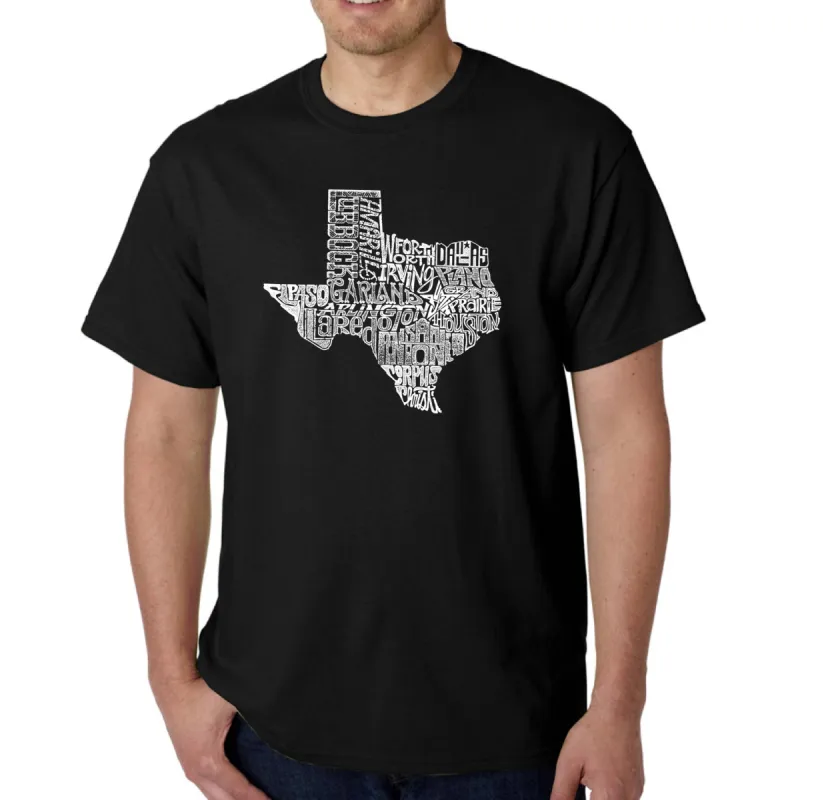 The Great State of Texas - Men's Word Art T-Shirt sold by LA Pop Art