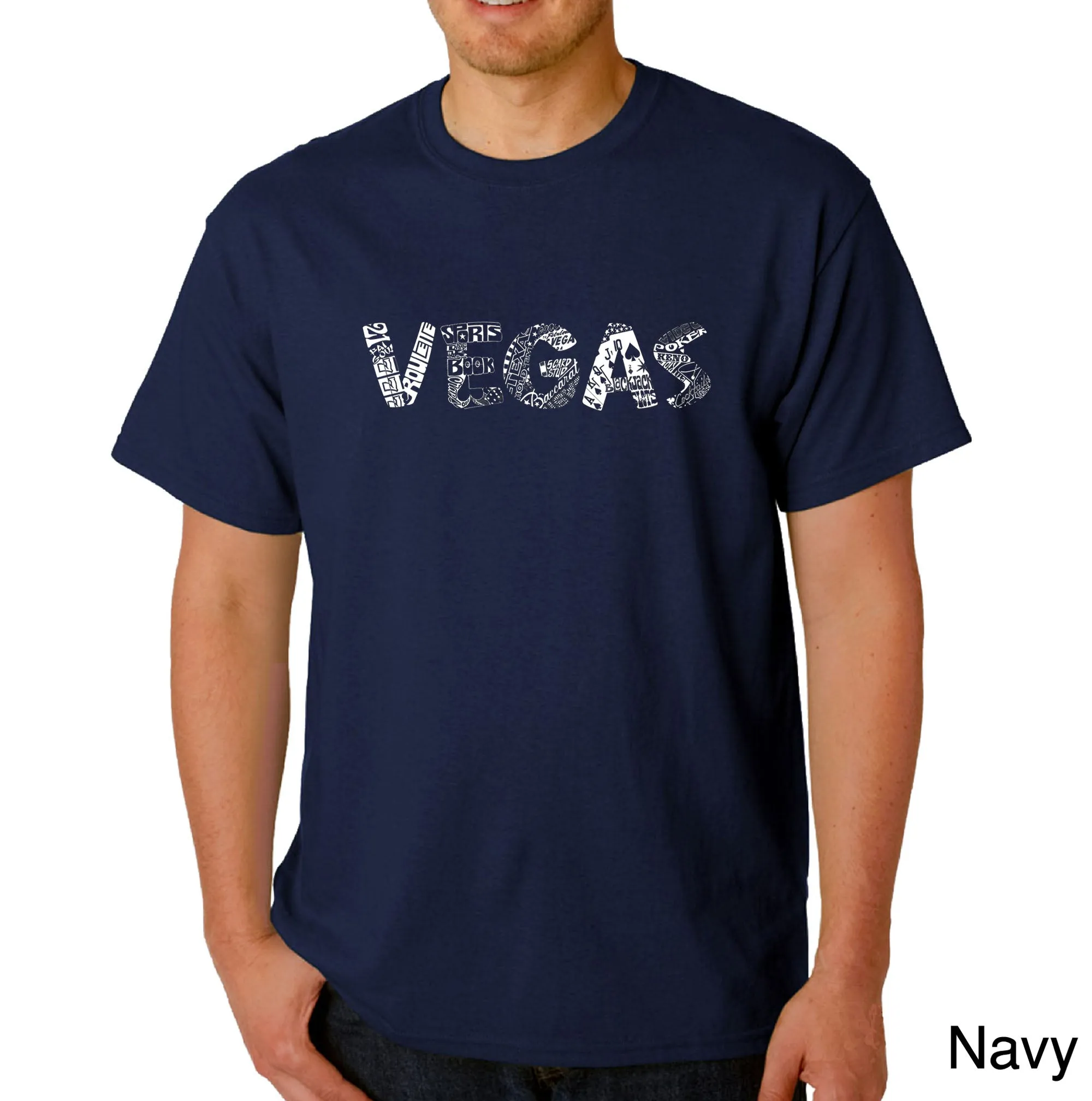 VEGAS - Men's Word Art T-Shirt sold by LA Pop Art product image thumbnail 3