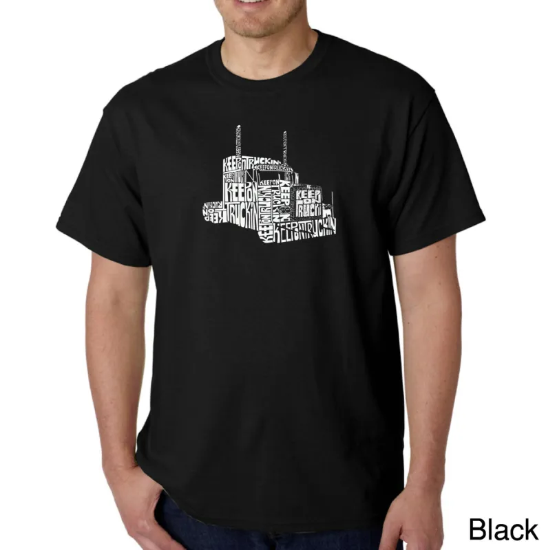 KEEP ON TRUCKIN' - Men's Word Art T-Shirt sold by LA Pop Art