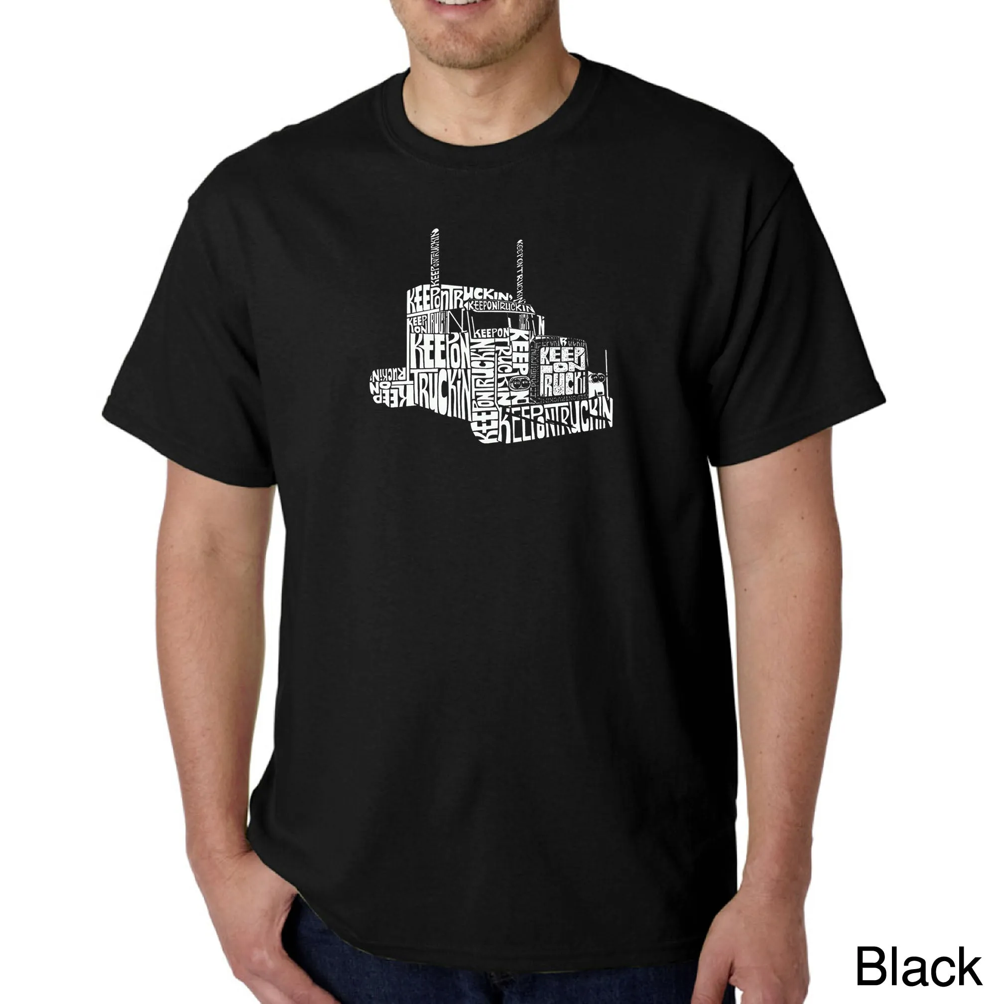 KEEP ON TRUCKIN' - Men's Word Art T-Shirt sold by LA Pop Art