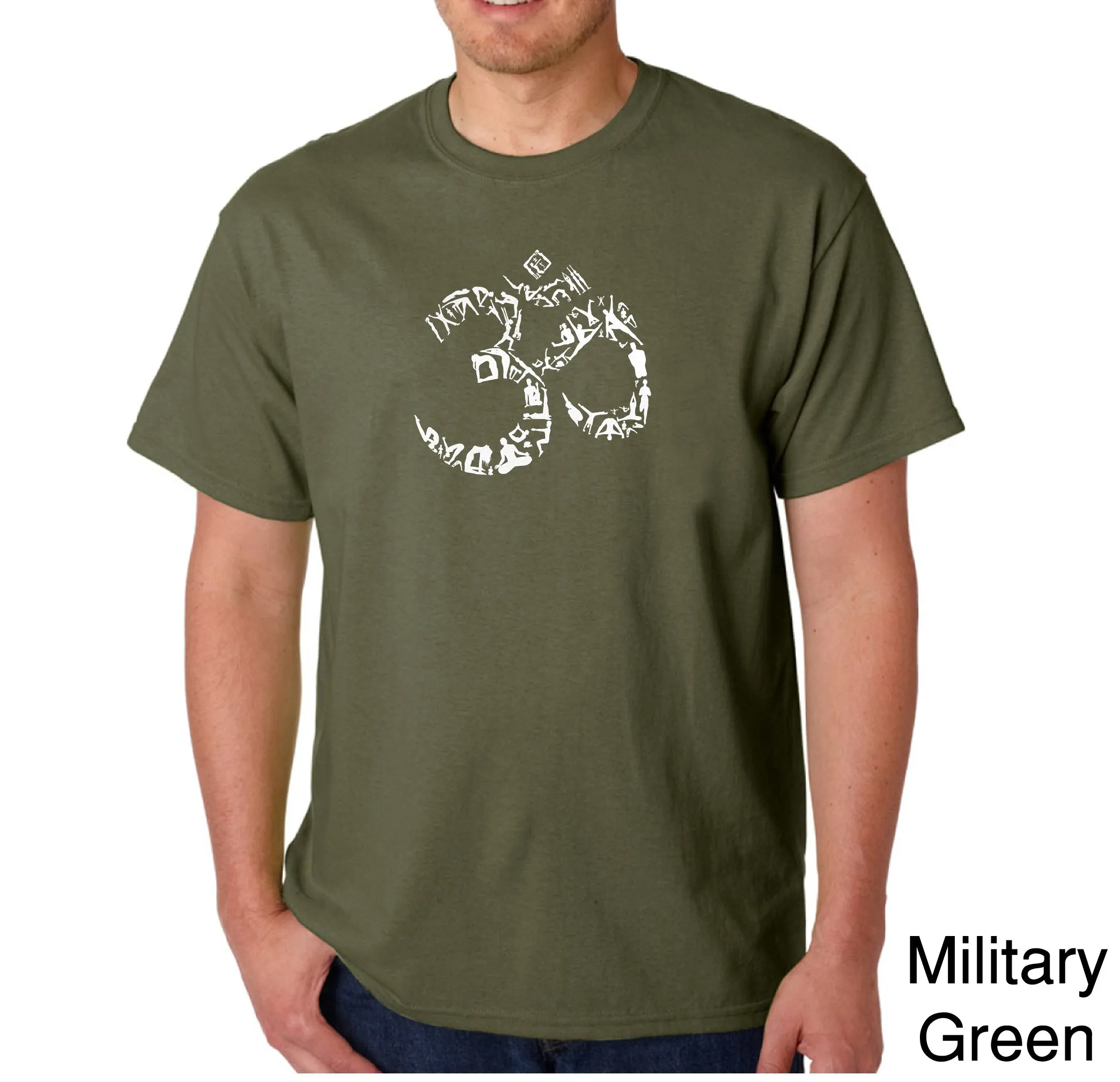 THE OM SYMBOL OUT OF YOGA POSES - Men's Word Art T-Shirt sold by LA Pop Art product image thumbnail 5