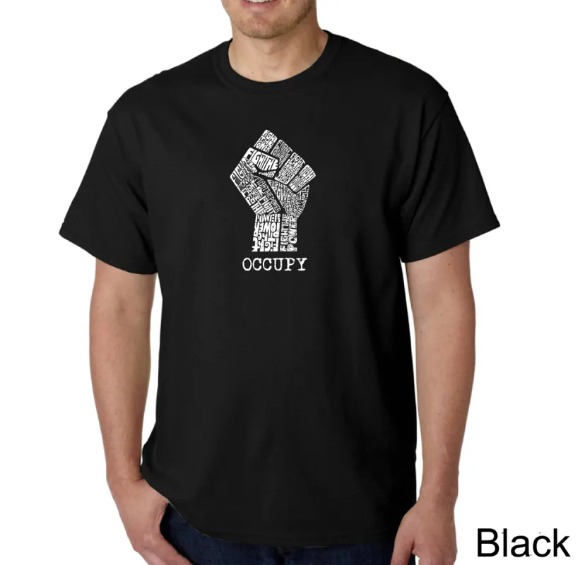 OCCUPY FIGHT THE POWER - Men's Word Art T-Shirt sold by LA Pop Art