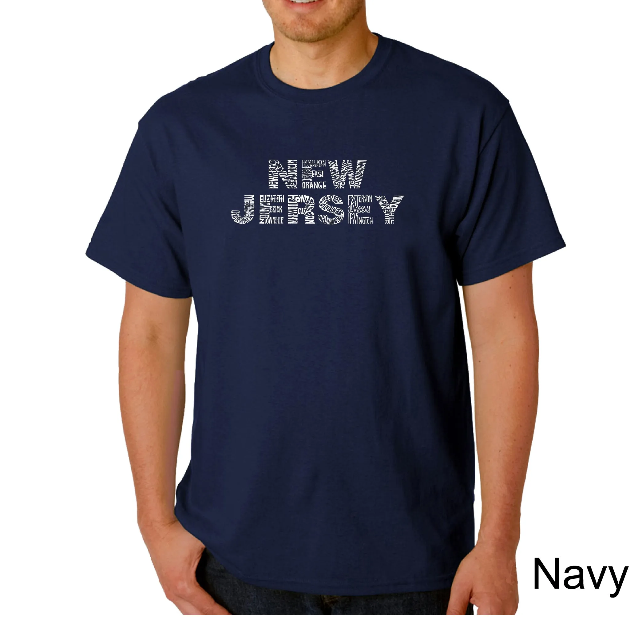 NEW JERSEY NEIGHBORHOODS - Men's Word Art T-Shirt sold by LA Pop Art product image thumbnail 3