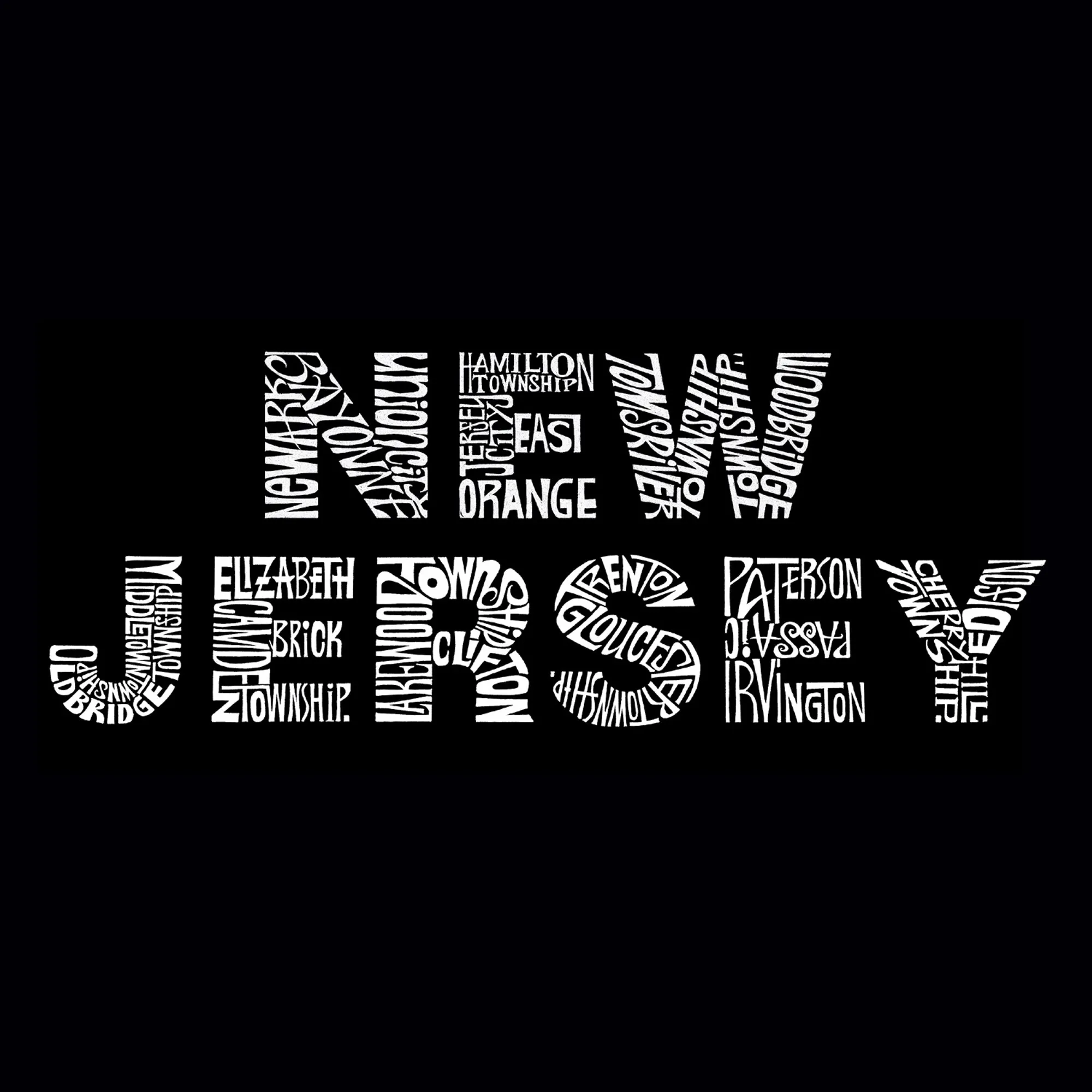 NEW JERSEY NEIGHBORHOODS - Men's Word Art T-Shirt sold by LA Pop Art product image thumbnail 2